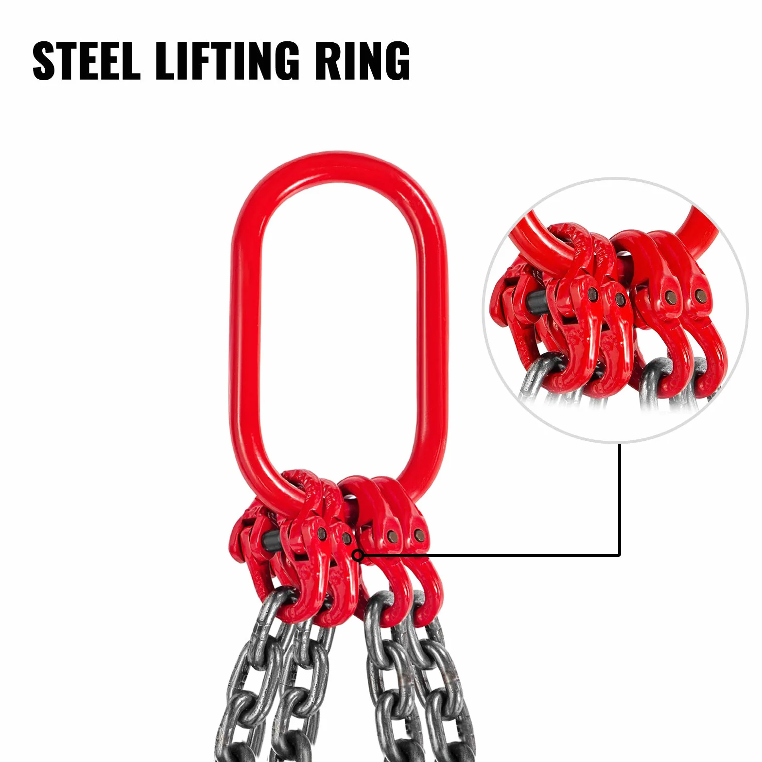 Mophorn G80 Eslinga de Cadena de Elevación de 4 Patas 1 m 4T Diámetro 8 mm