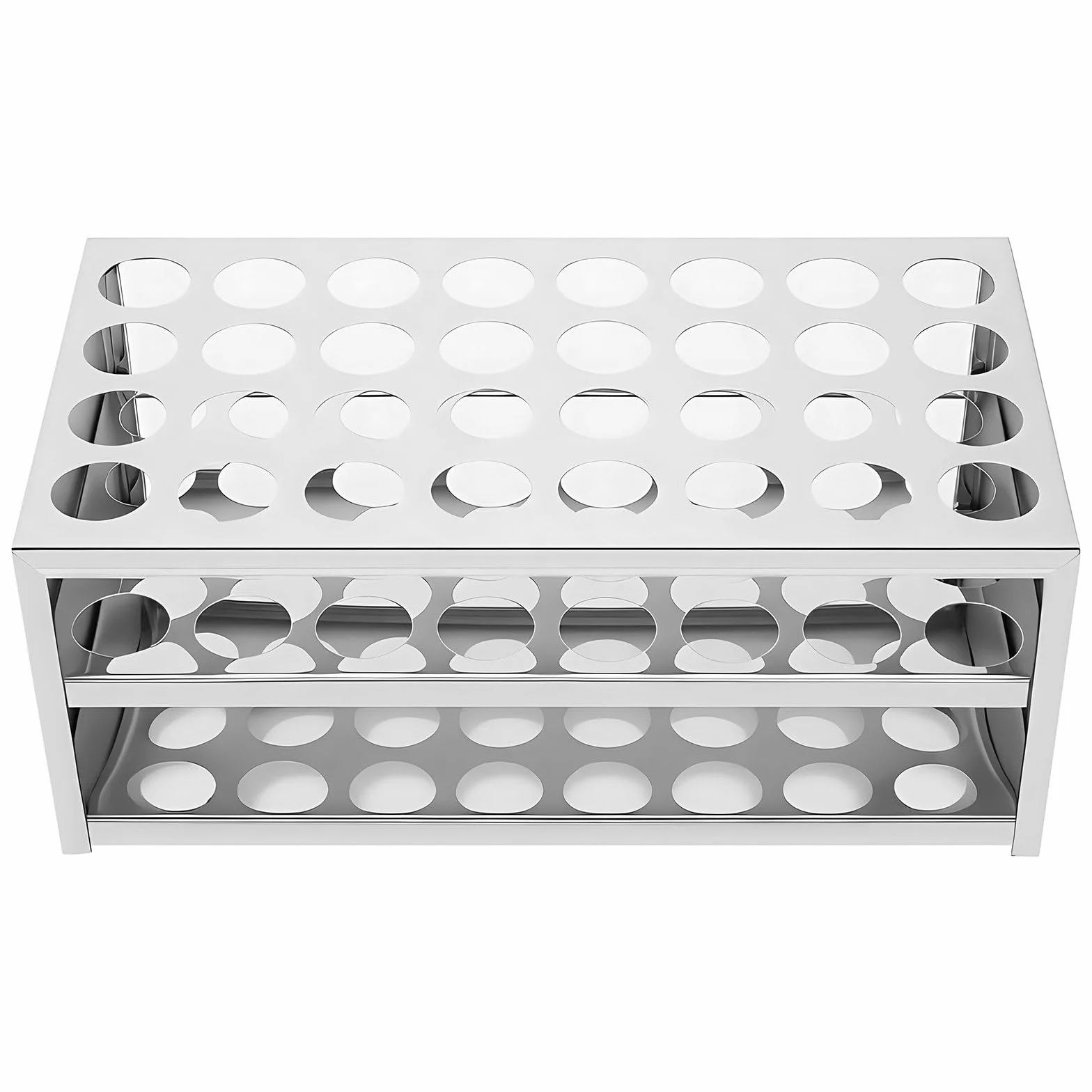 Labasics Soporte para Tubos de Ensayo de Acero Inoxidable, 32 Agujeros para Tubos de 22.5 mm