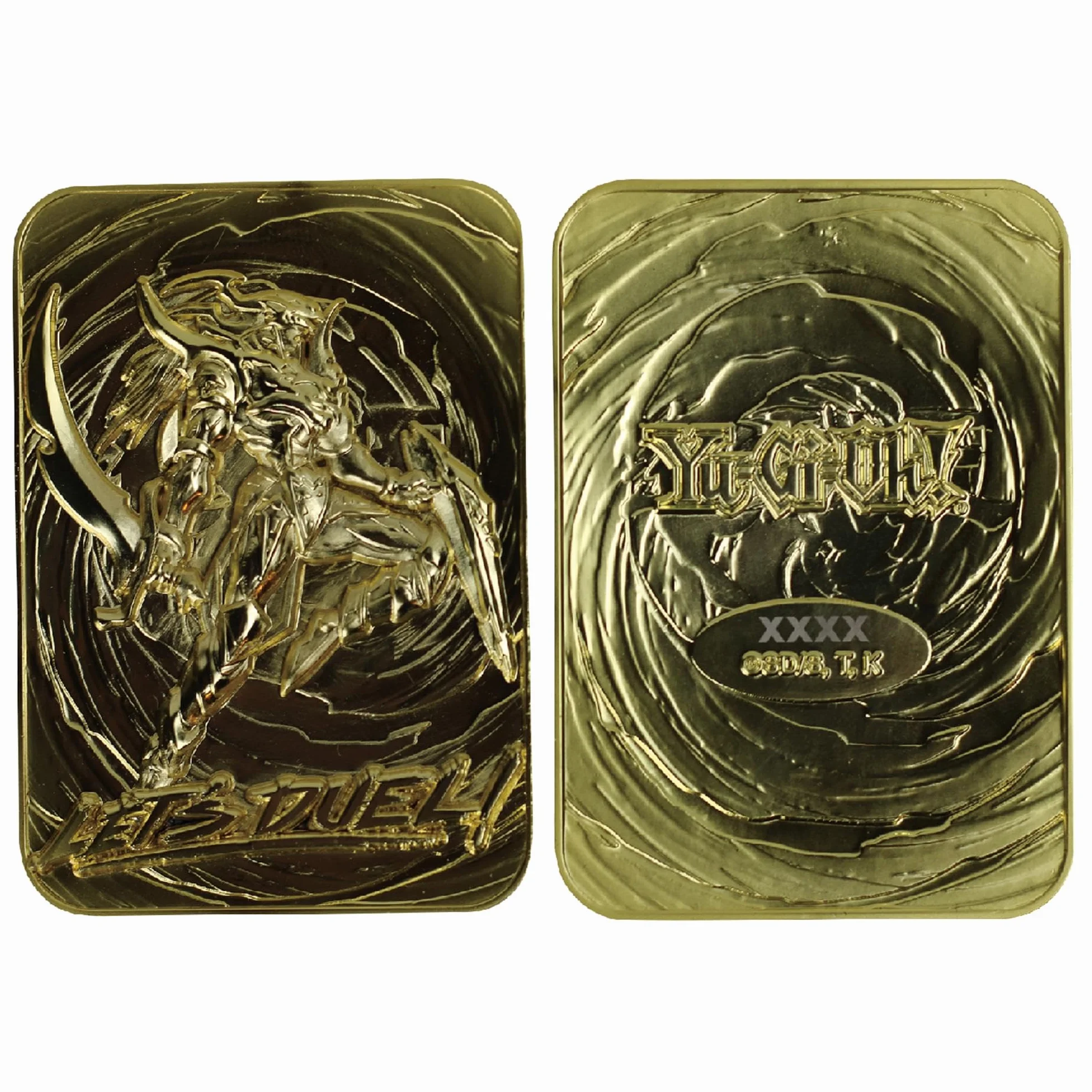Yu-Gi-Oh! - Tarjeta de Metal chapada en Oro de 24 Quilates con diseño de Soldado Negro Brillante
