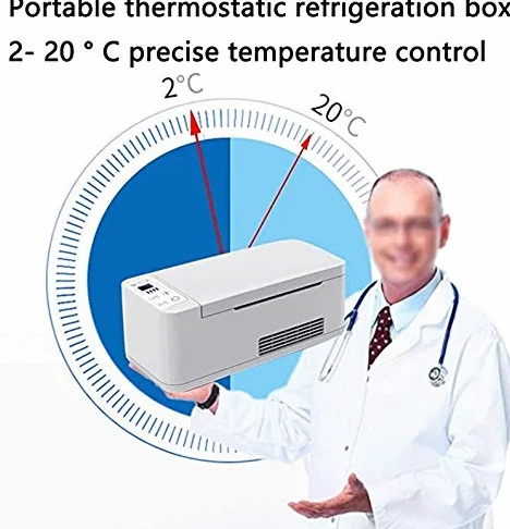 La insulina refrigerador Portable Caja refrigerada, Inteligente de Control de Temperatura, refrigeración de medicamentos pequeño refrigerador, Alarma Alta Temperatura, for el Coche, Viajes