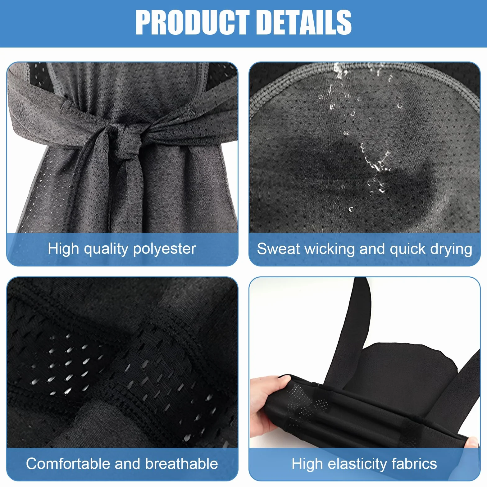 3 Bandanas Transpirables para Ciclismo - Pañuelo Técnico Biker bajo Casco | Absorbe Sudor UV 50+ | Bandana Cabeza Ciclismo Verano para Hombre | Bandana Under Helmet Multideporte
