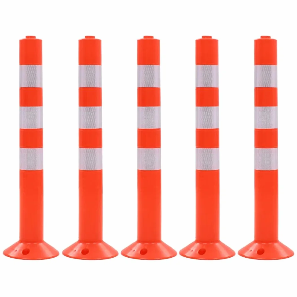 Bolardos de Control de Tráfico Plástico 75 cm Señales Advertencias