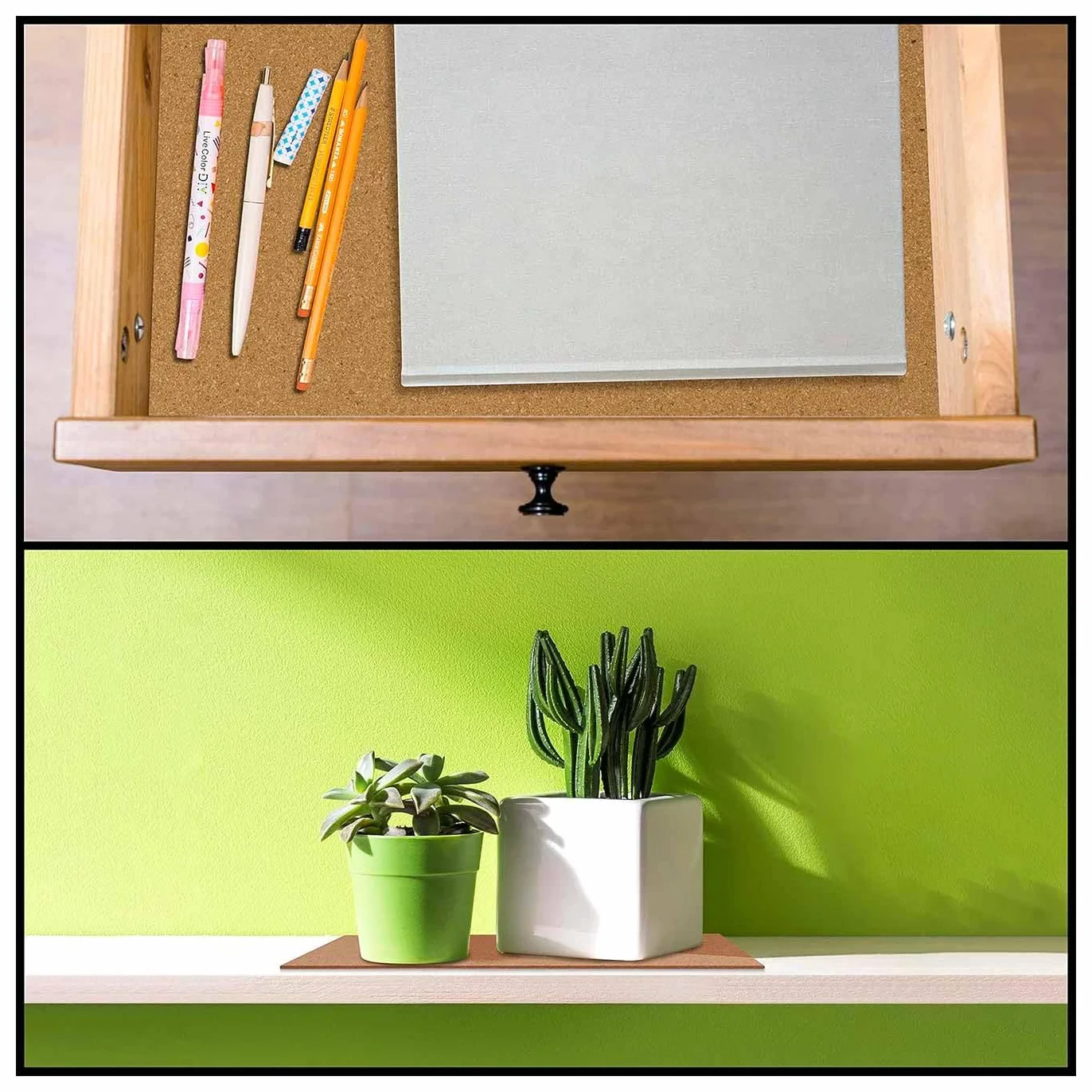 Pack de 12 Láminas de Corcho 40x60 cm 2 mm Grosor para Decoración y Manualidades