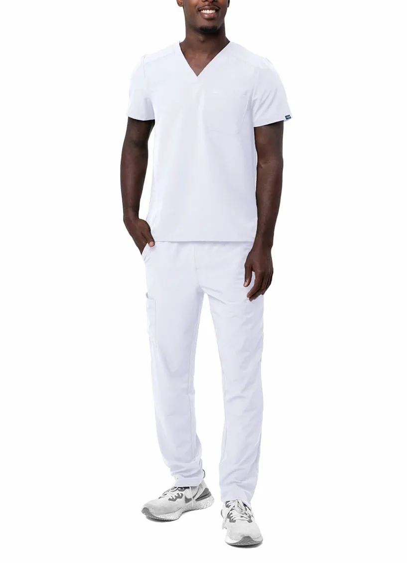 Adar Uniforme médico para Hombres Casaca de Cuello en V y Pantalones Cargo