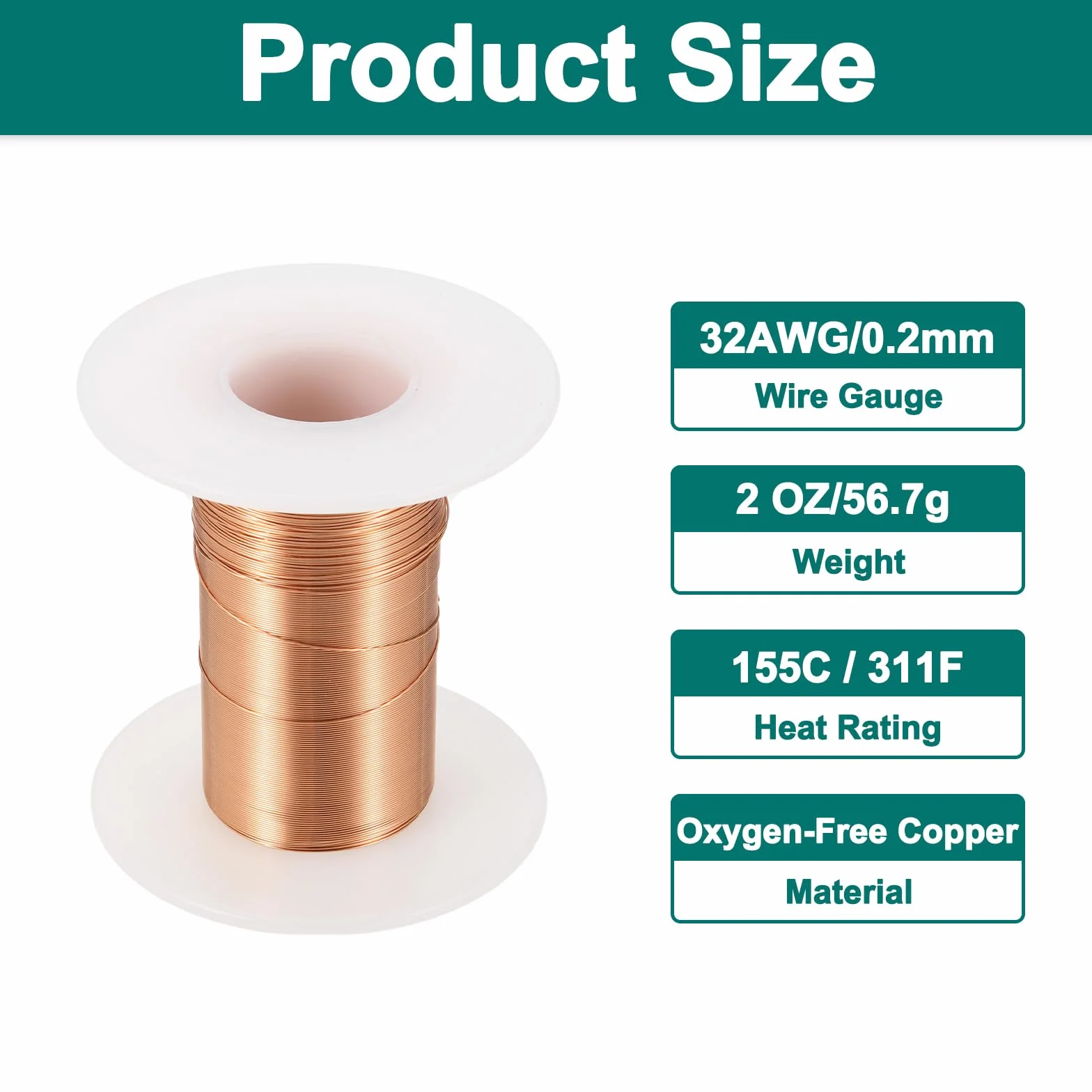 QUARKZMAN Alambre Esmaltado Calibre 32 AWG, Cobre Bobina Magnética Transformadores, Grado F 155°C