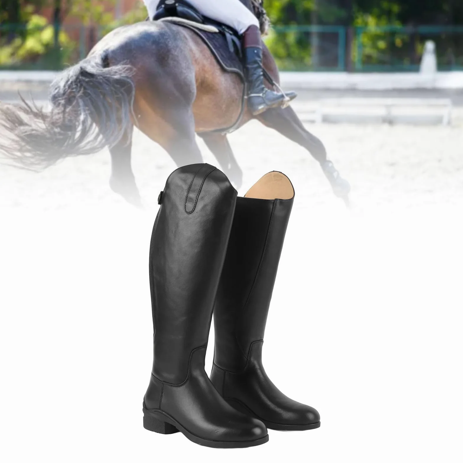 POENVFPO Botas de Montar Altas, Botas de Montar a Caballo, Botas de Entrenamiento Ecuestres, Cuero Eva, Unisex, Uso Diario, Establo