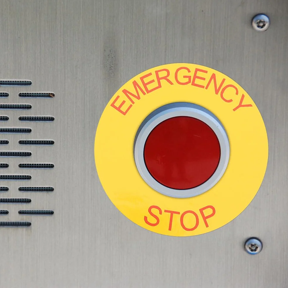Gatuida 10 Pegatinas de Parada de Emergencia Señal de Seguridad Eléctrica Adhesión Fuerte
