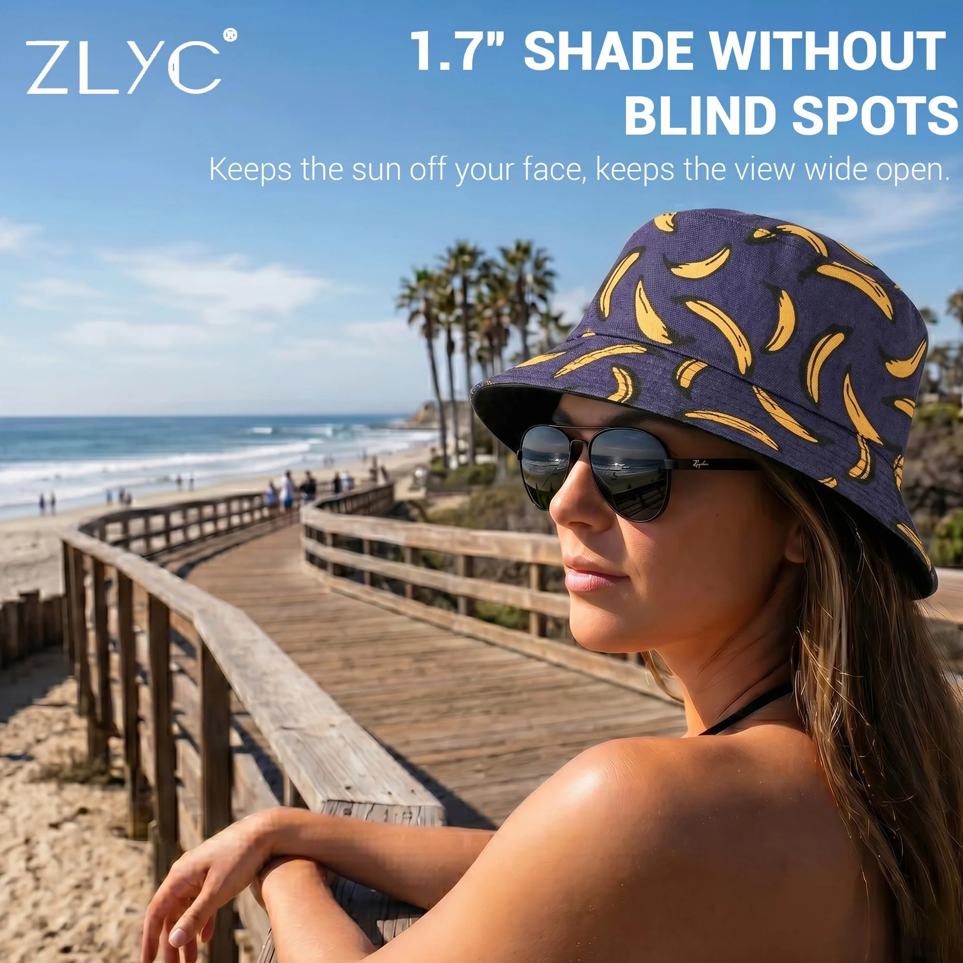ZLYC Sombrero de Pesca para Mujer, Sombrero de Pescador de Verano, Sombrero de Frutas, Sombrero de Sol, Sombrero de Pesca
