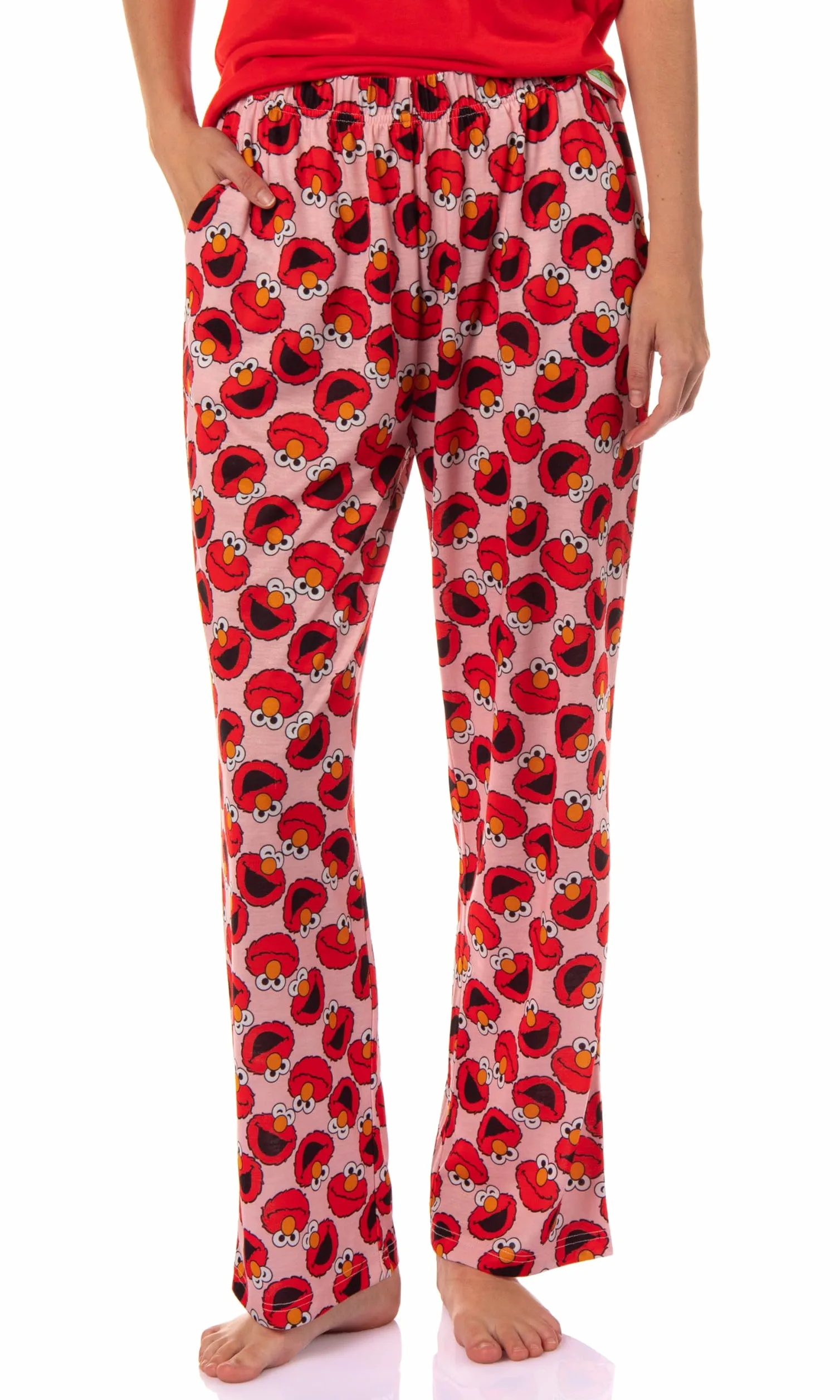 Sesame Street - Conjunto de pijama para mujer con estampado de cara grande