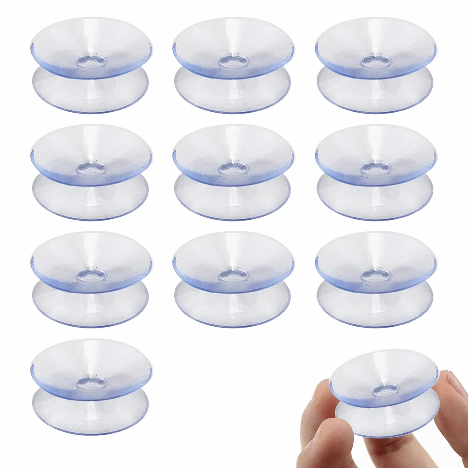 Ventosas De Doble Cara Transparentes 10 Piezas PVC Antideslizante para Cristales Mesa Cocina Baño Espejo