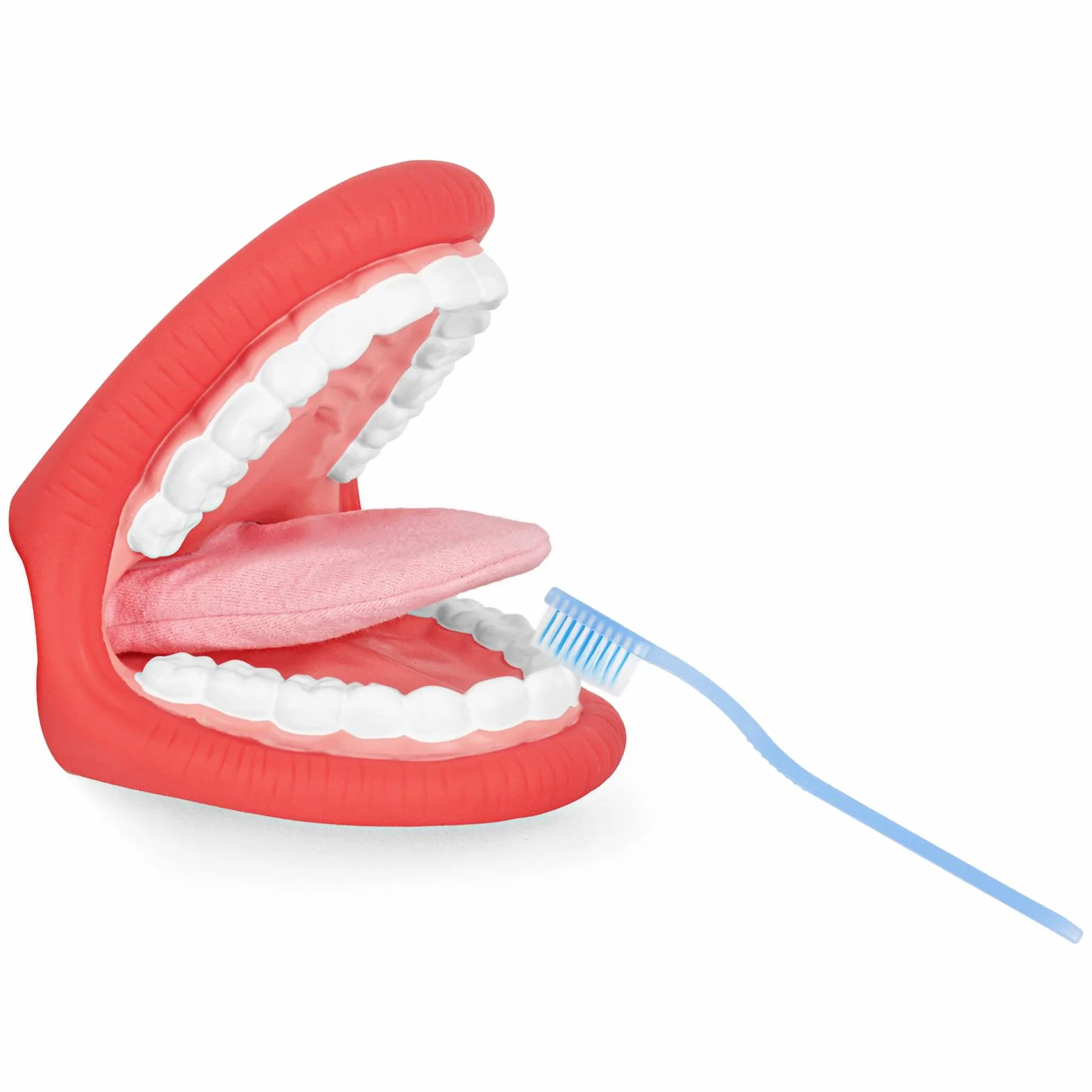 Ultrassist Marioneta de mano de boca grande con lengua para niños, terapia del habla, incluye cepillo de dientes