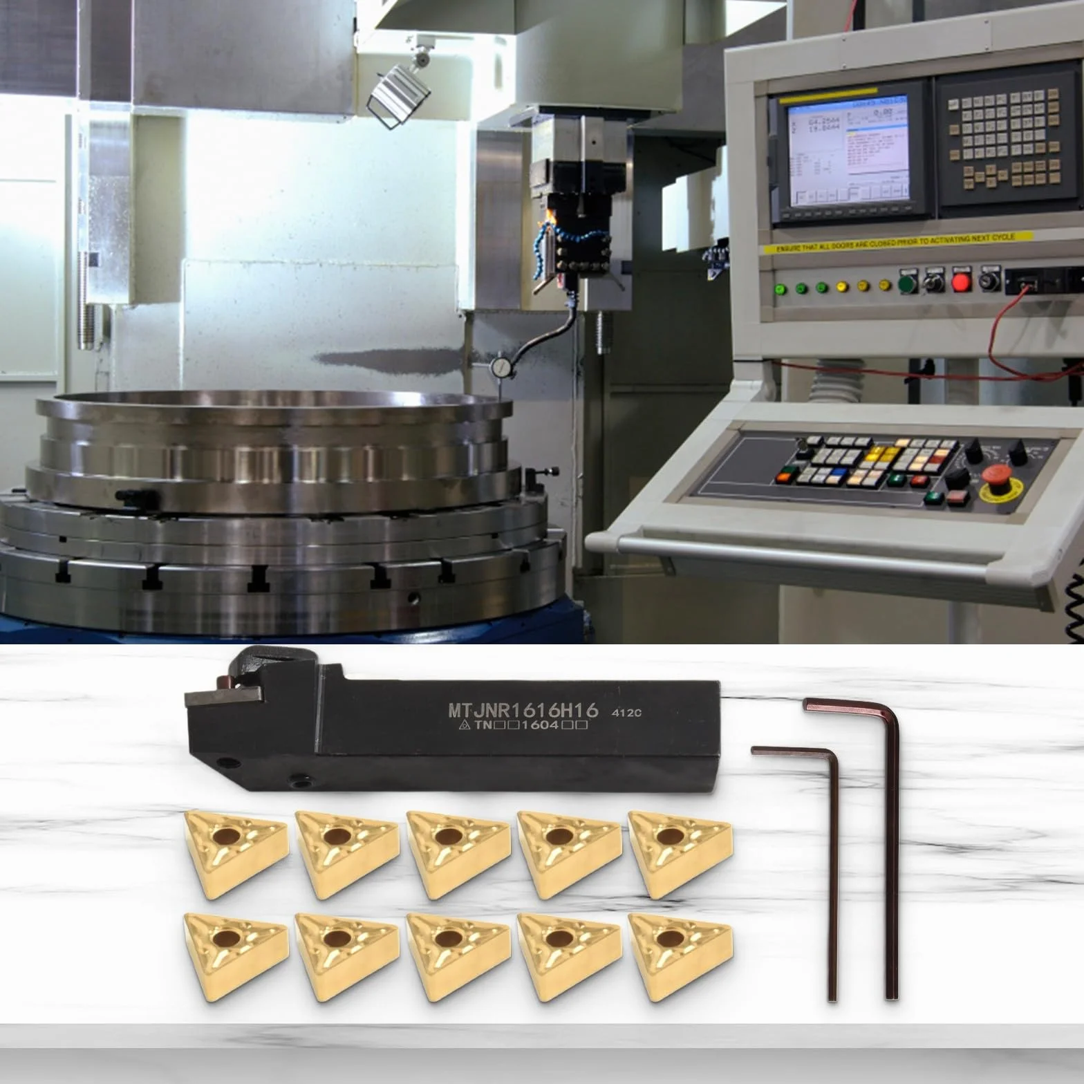 Torno MTJNR1616H16 Tenedor de herramientas con insertos de carburo TNMG332 TNMG160408 para torneado CNC