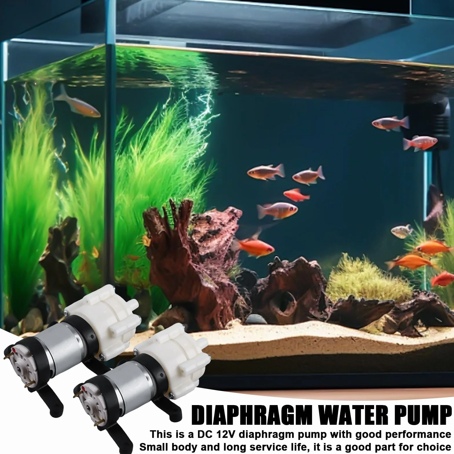 Bomba de Diafragma 12V 385 DC 1-2 l/min Autocebante para Agua