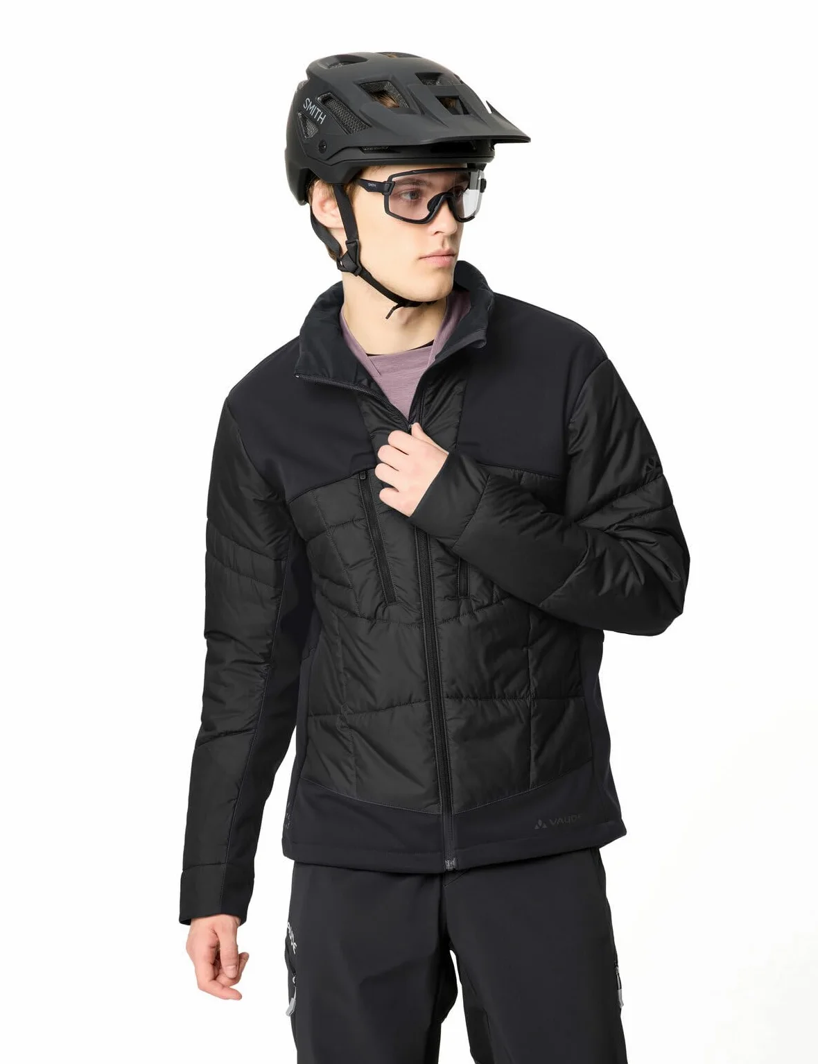 VAUDE Men's Minaki Jacket IV - Chaqueta térmica para bicicleta de montaña para hombre, con protección contra salpicaduras impermeable en la espalda baja