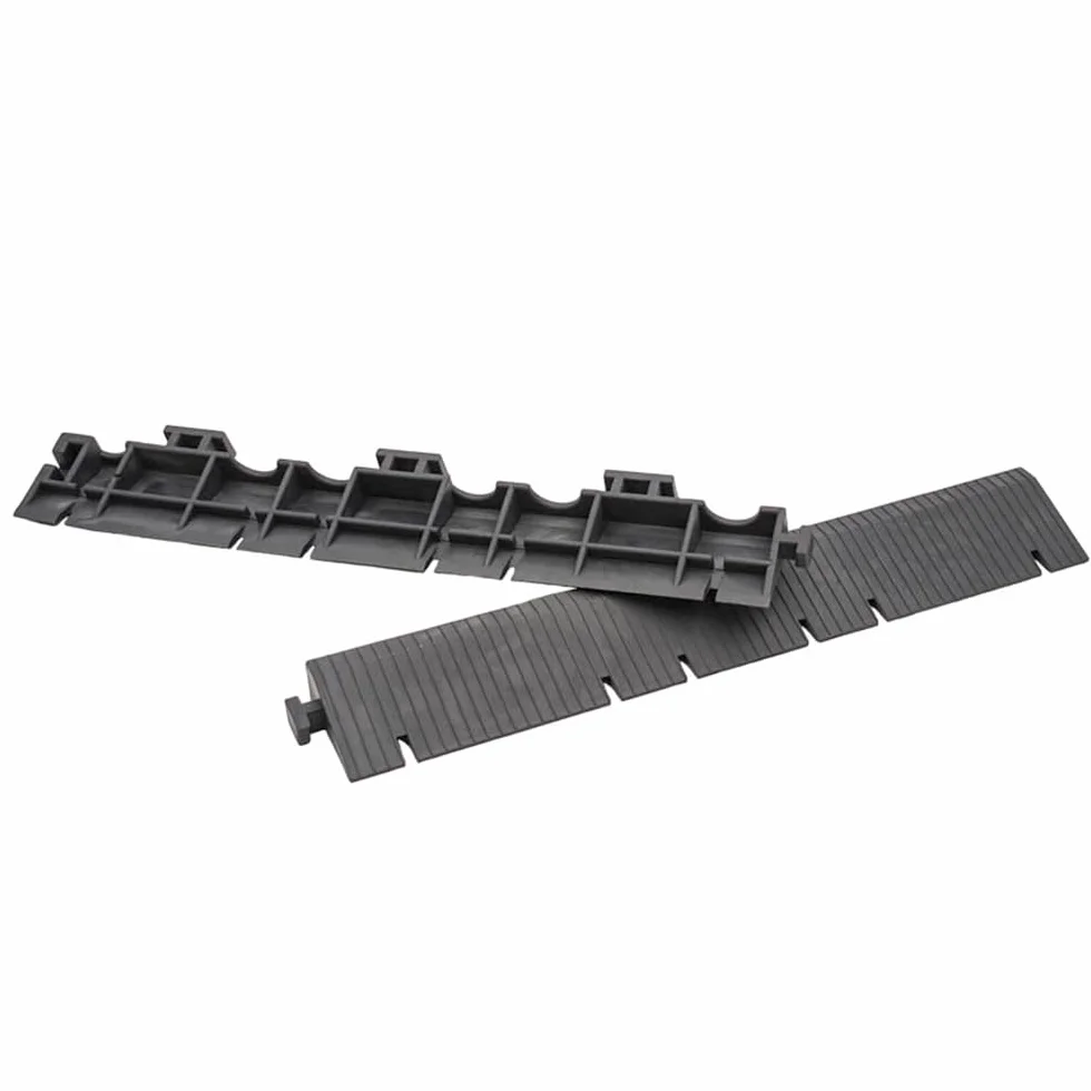 Kit 2 Rampas + Esquinera PVC Reforzado Gris Oscuro 33x5x2cm Accesorio Losetas Reforzadas