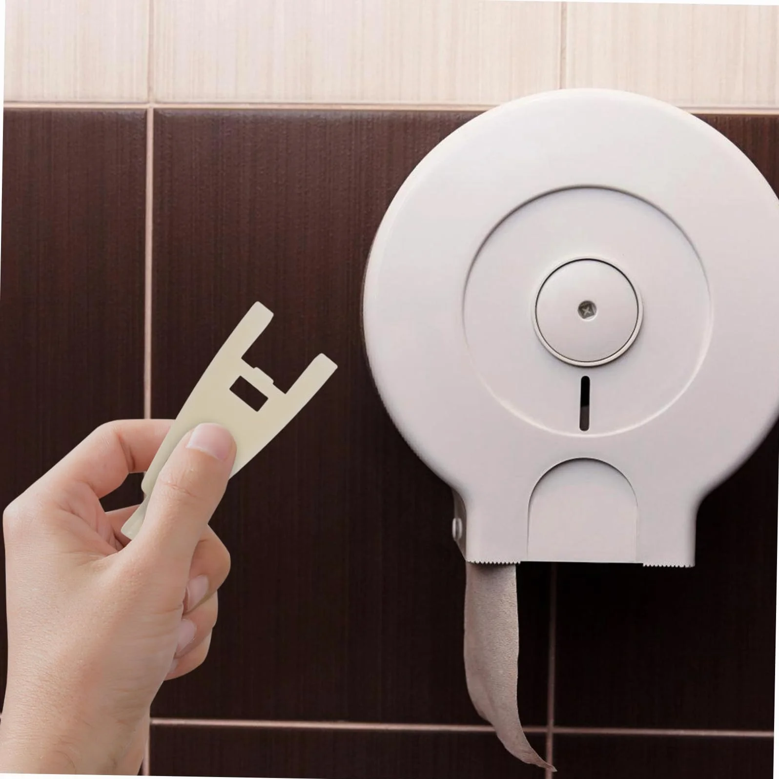 Llave Dispensadora De Papel Higiénico con Cerradura Compacta para Baño Oficina Y Hotel
