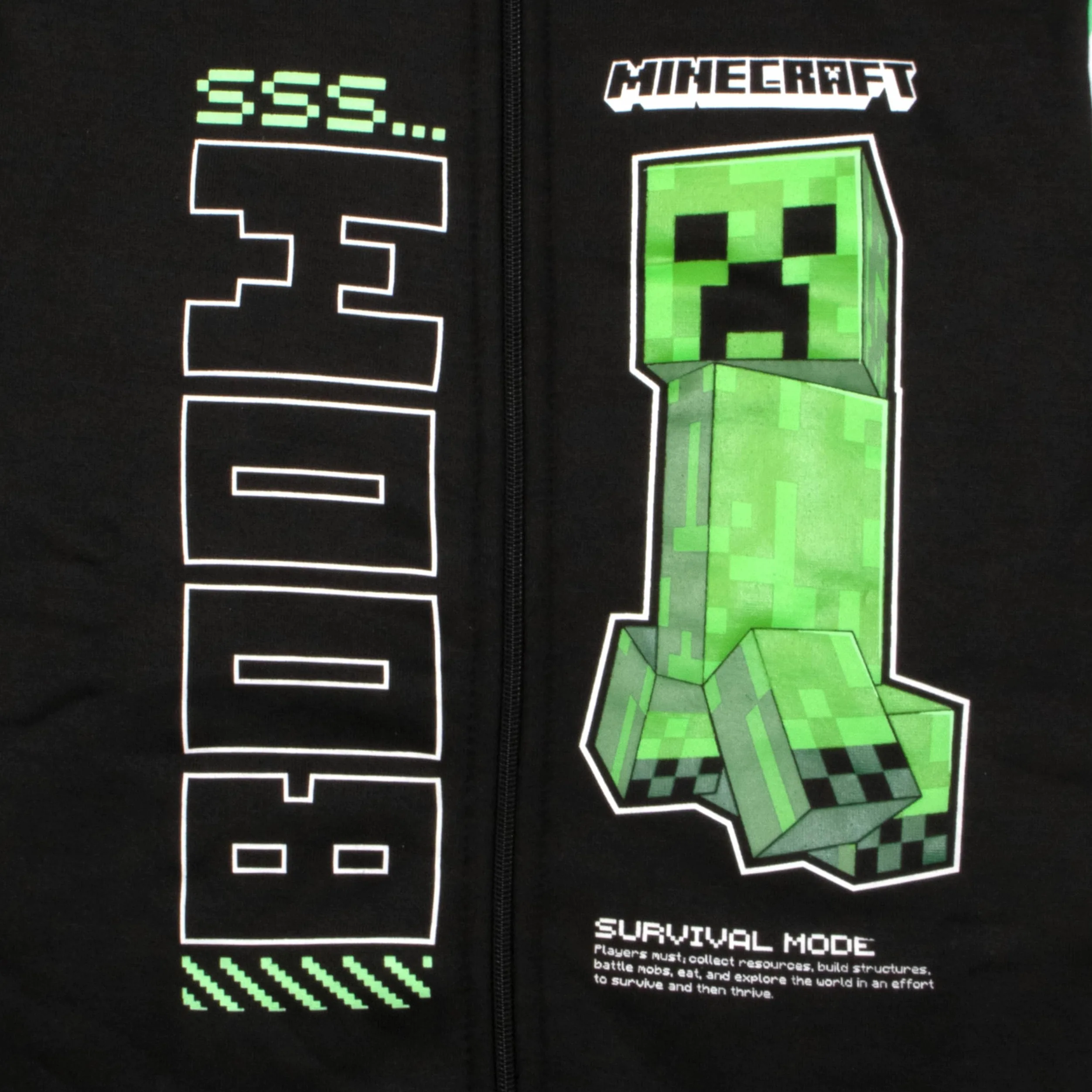 Minecraft Creeper - Conjunto de pantalones de 3 piezas para niños, conjunto de chándal con cremallera, camiseta de manga corta y pantalones deportivos activos