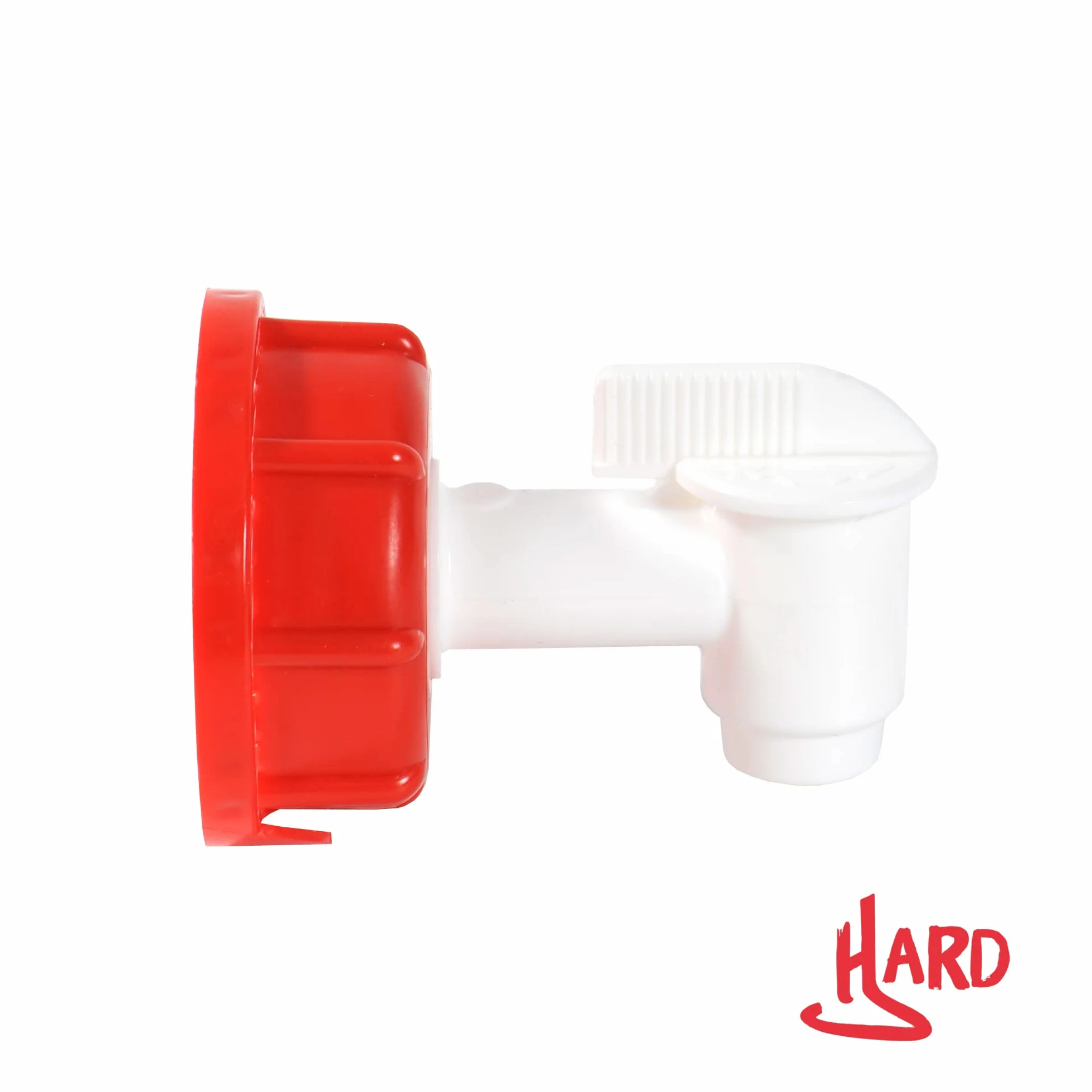 Tapón Grifo Para Envases 10-20-25 litros Rosca 60 mm Polietileno Alta Densidad Blanco Rojo Resistente Disolventes Gasolina