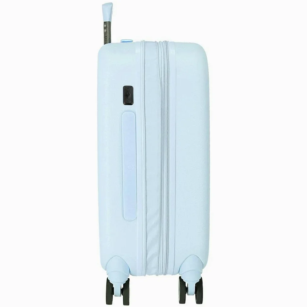 Disney Mickey Happiness Maleta de Cabina Azul 40x55x20 cms Rígida ABS Cierre TSA Integrado 37L 2,74 kgs 4 Ruedas Dobles Extensible Equipaje de Mano