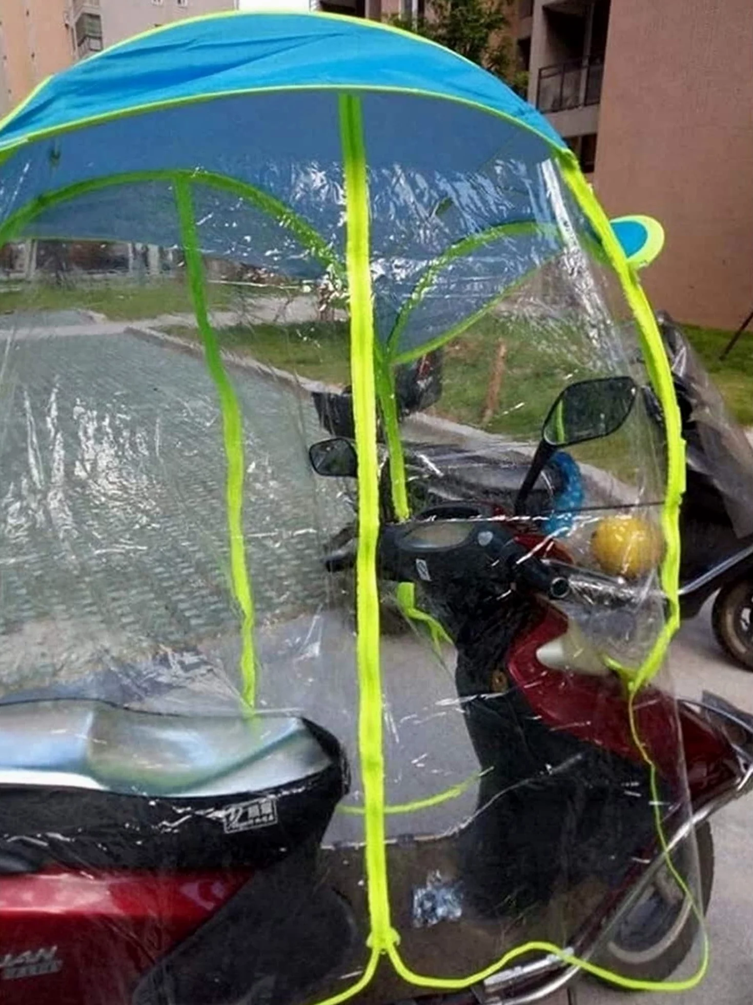 Universal Car Motor Scooter Paraguas Movilidad Parasol Cubierta para la Lluvia Impermeable, Scooter Plegable Movilidad Scooter Canopy (Rosa)
