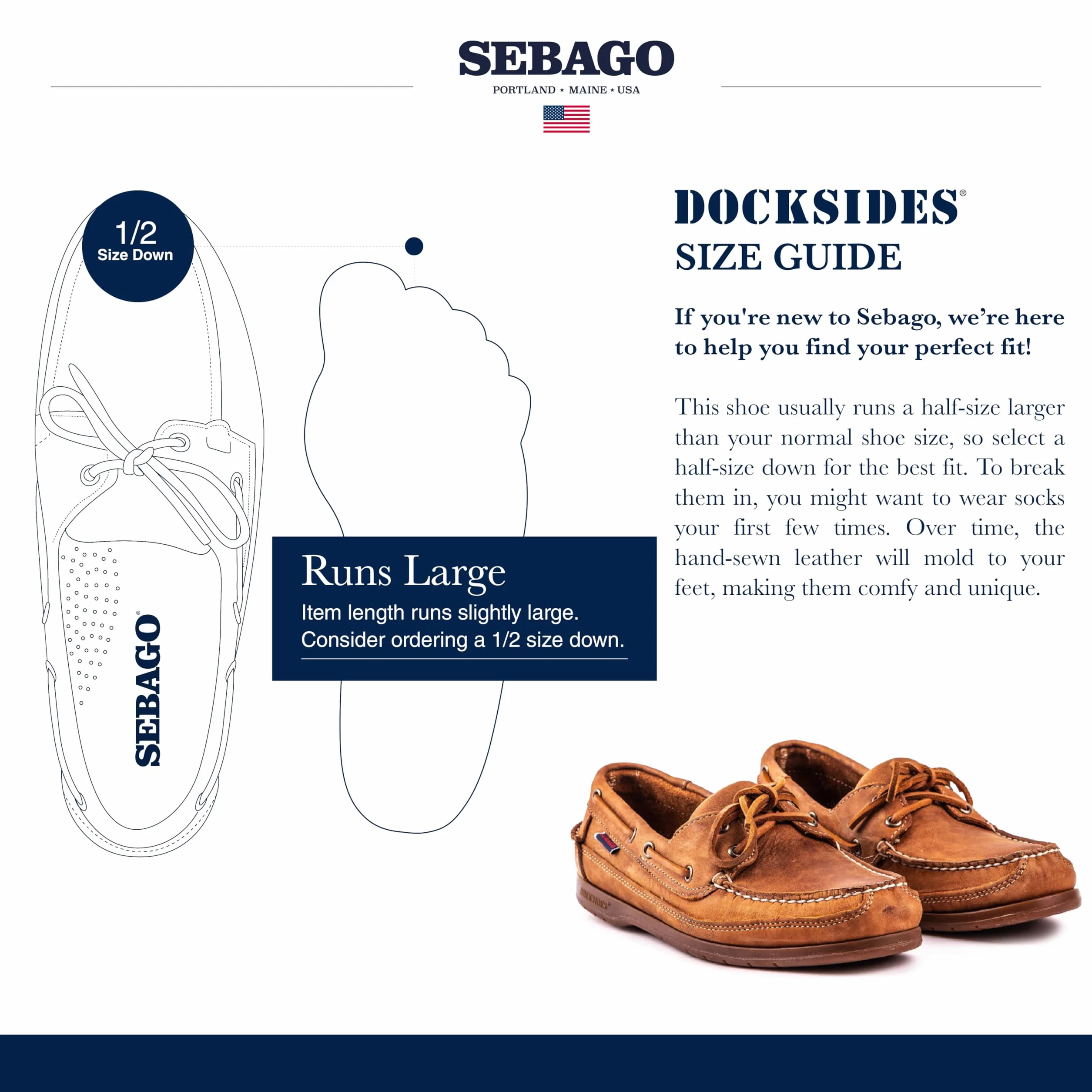 Sebago Schooner Crazy Horse - Zapatos náuticos para Hombre, Color marrón
