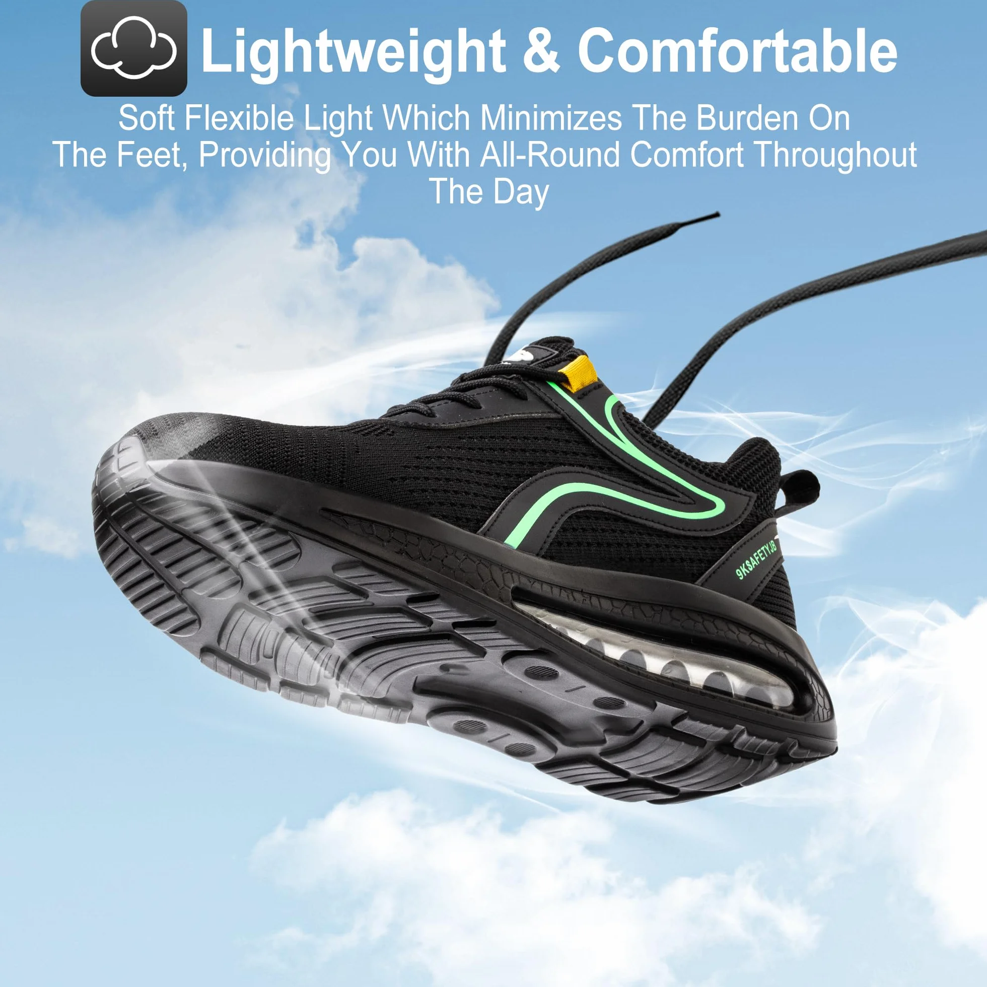 Zapatos de Seguridad para Hombre Mujer Calzado de Seguridad Zapatillas de Seguridad Zapatos de Trabajo Puntera de Acero Ligero Comodo Antideslizante Transpirable 36EU-46EU