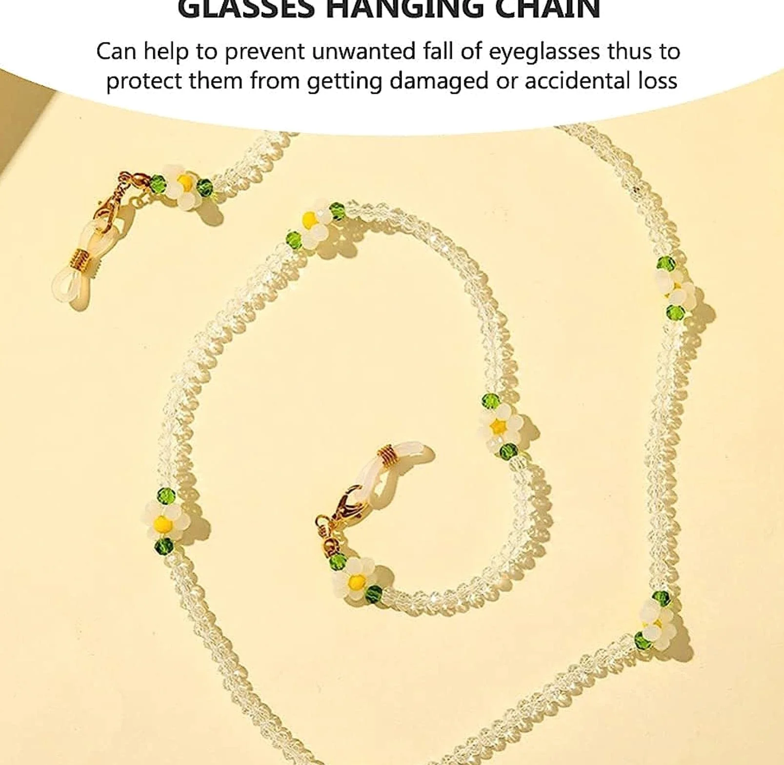 2/3 Piezas de Cadenas para Gafas, cordón para Gafas, Soporte para Gafas con Forma de Flor, Correa para Mujer