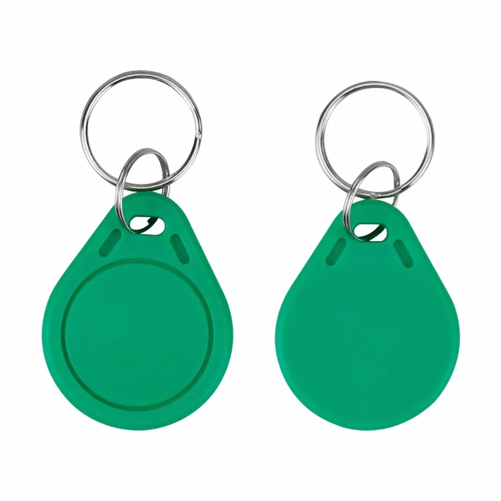 13.56MHz RFID Keyfobs Control de Acceso MF 1k Llaveros NFC (Paquete de 100) Verde