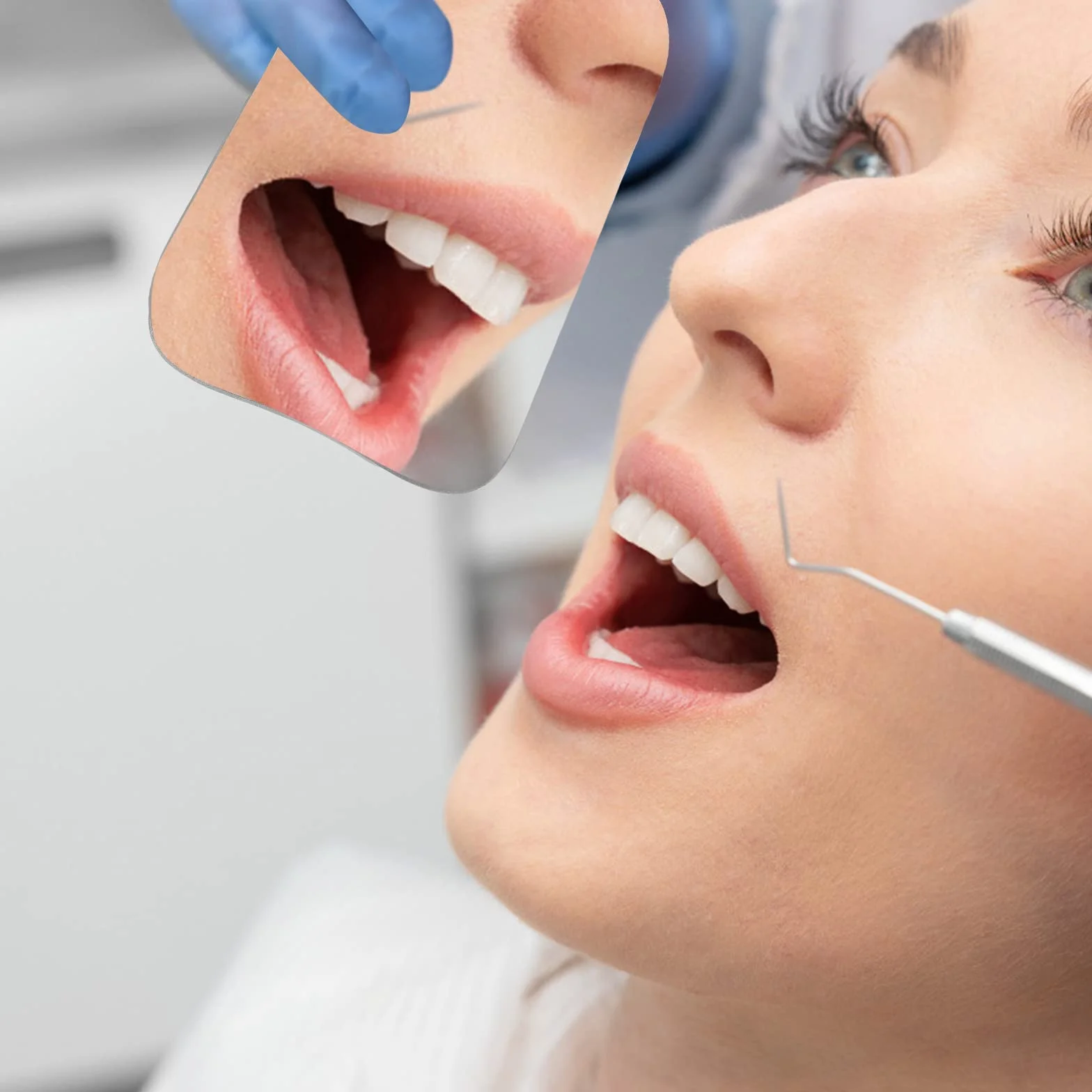 Healifty Reflector Dental De Doble Cara Para Fotografía Intraoral 4.64x2.55x0.19in