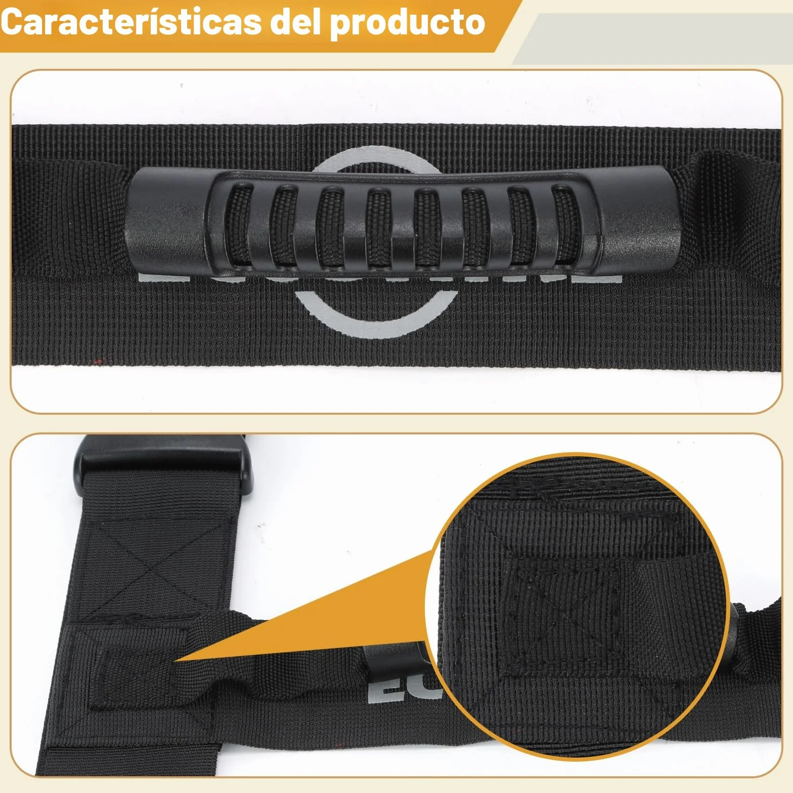 Correa de Transporte con Asa Ajustable en Forma de H para Mover y Levantar Cajas Pesadas