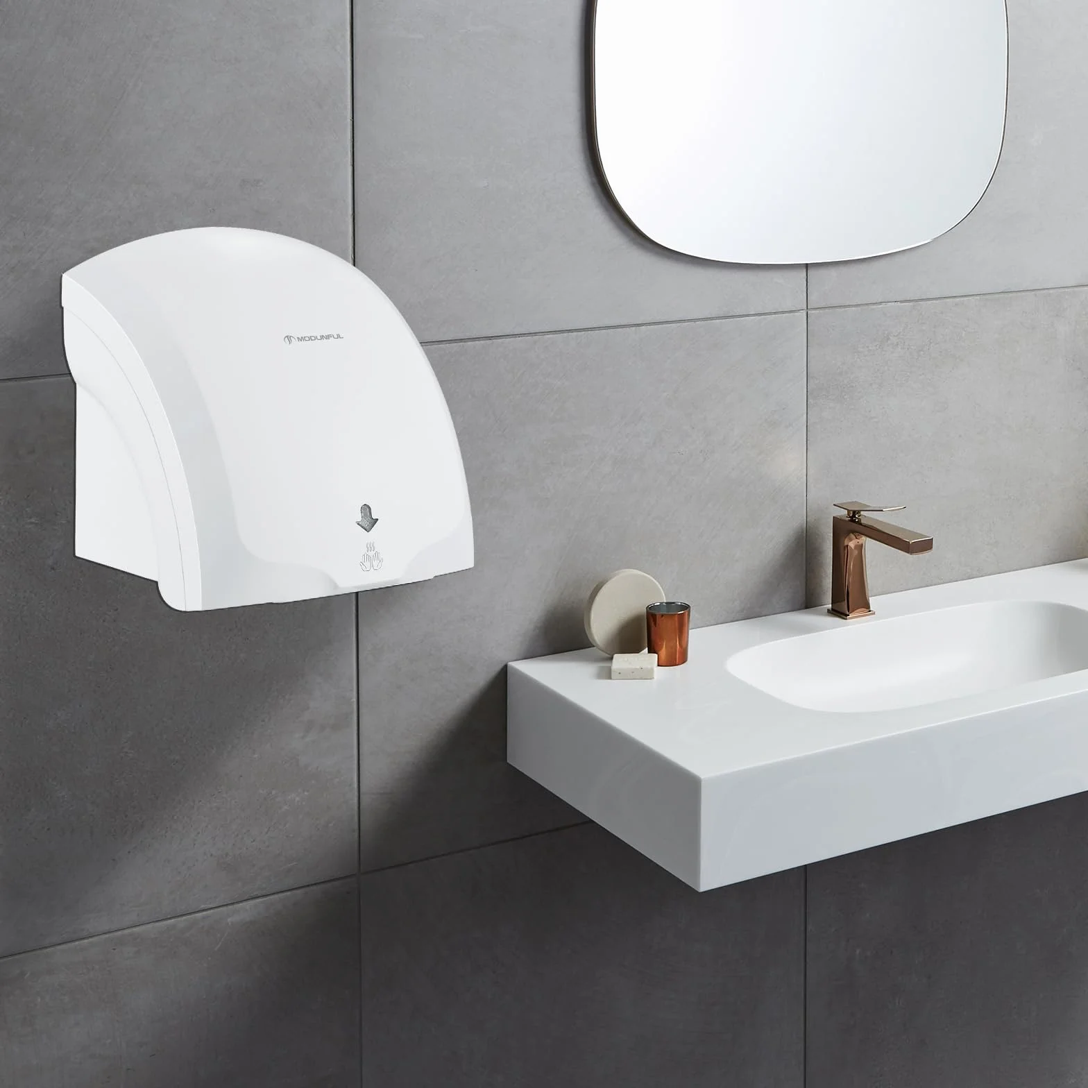 Secamanos Automático de Pared 220V 2000W Blanco con Luz Piloto