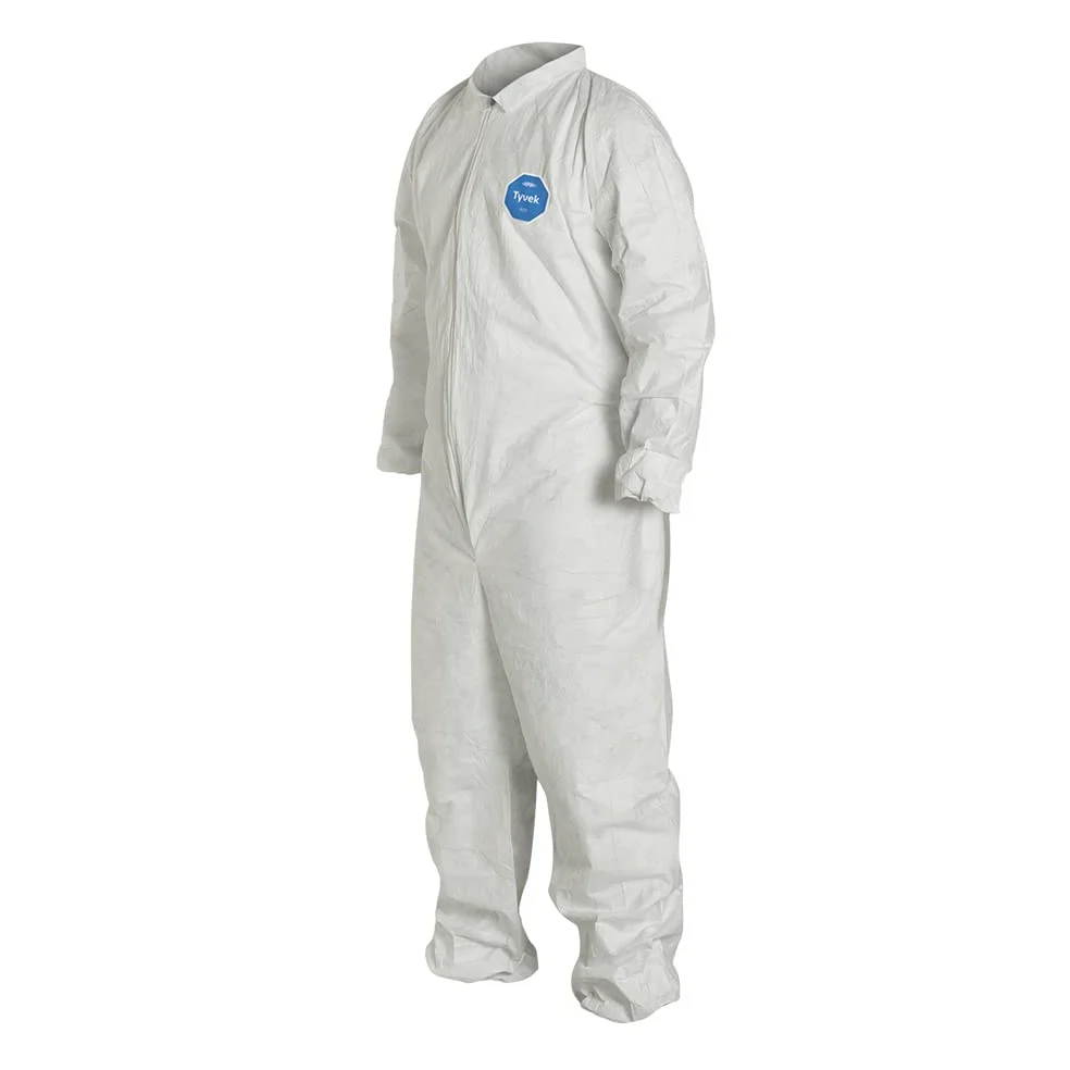 TY125S Dupont Tyvek monos de trabajo desechables, puño elástico, M, blanco, 25