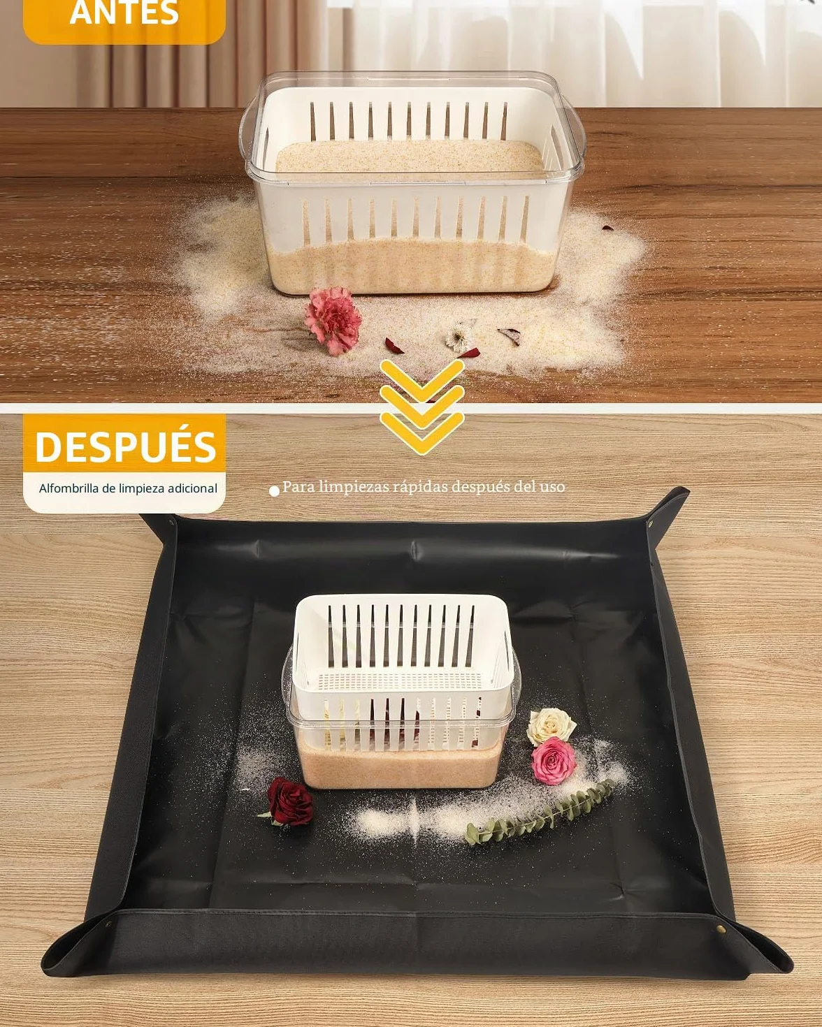 Wisedry Recipiente de Gel de Sílice para Secar Flores, Recupera Flores Secas, Caja con Alfombrilla y Bolígrafo