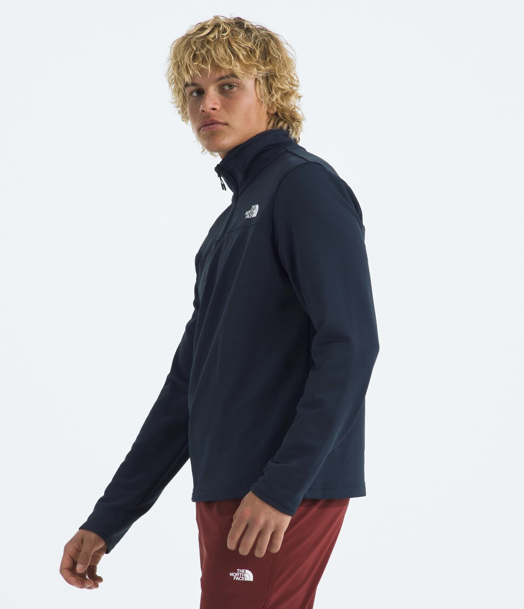 The North Face - Chaqueta de Forro Polar Cedar Trail Grid 1/4 Zip para Hombre - Ligera y Transpirable con Elasticidad - Materiales Reciclados