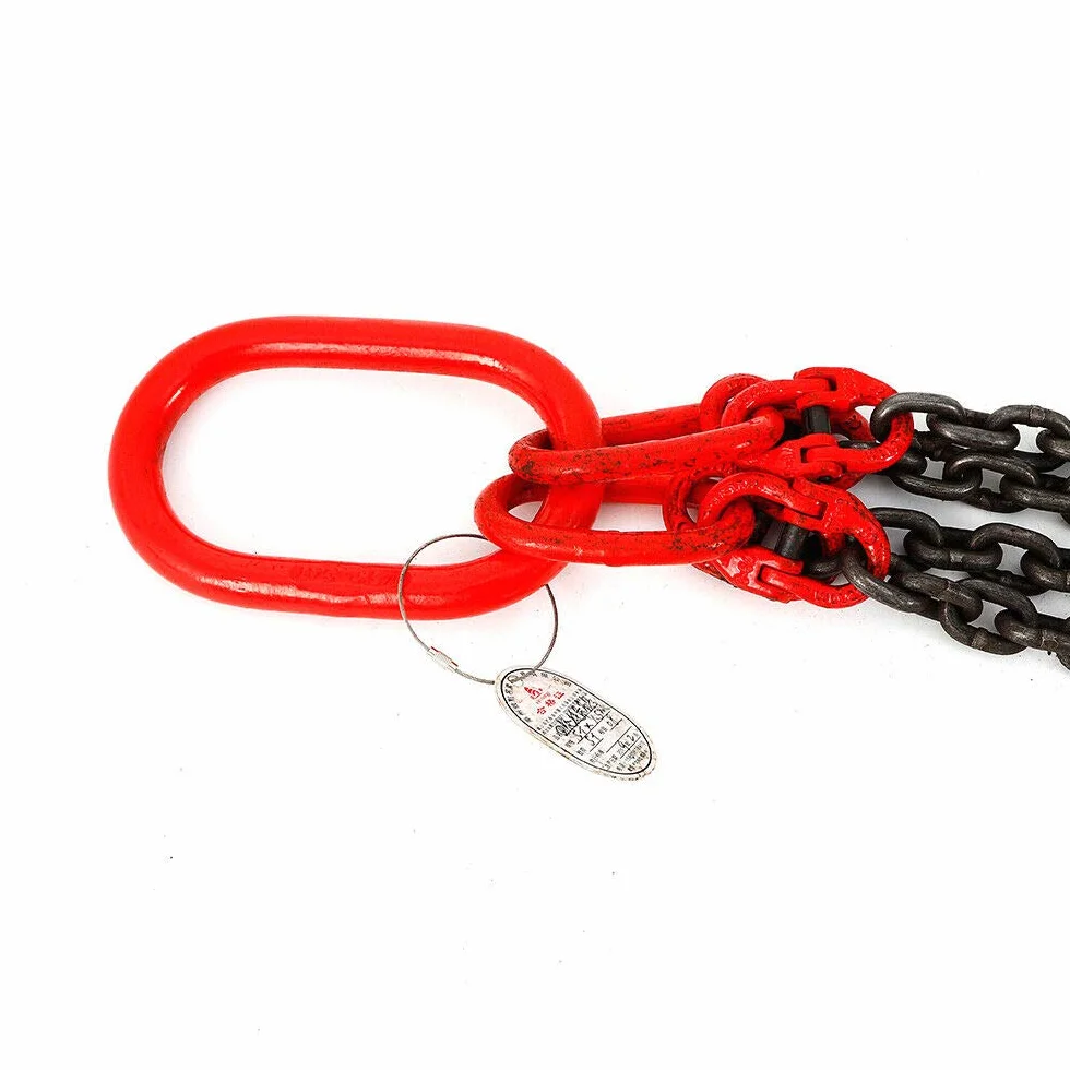 Cadena colgante de 1,5 m, 4 hebras, 5 T, gancho de cabeza de horquilla, colgador de grúa