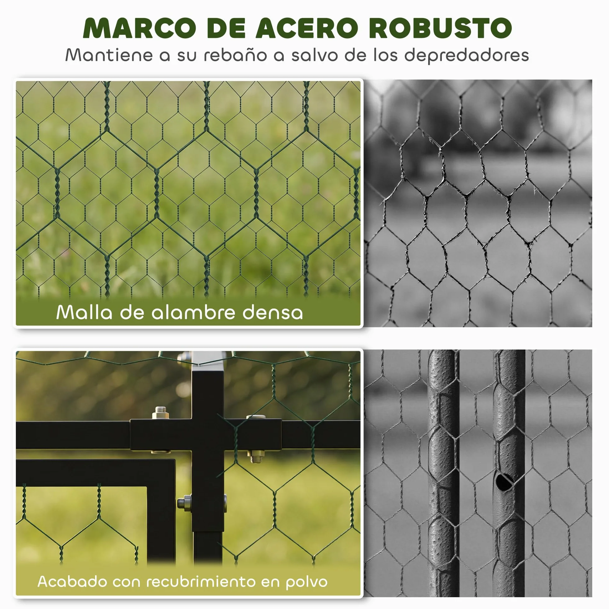 PawHut Gallinero Exterior Grande 3x1x1 m Metálico Cubierta Tela Oxford Anti-UV Impermeable 2 Puertas Cerradura Jaula 3-5 Gallinas Negro