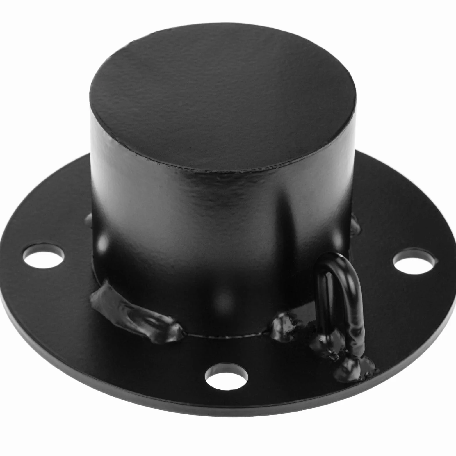 PrimeMatik Pilona bolardo de Acero 76x600mm Negro Base clavada removible