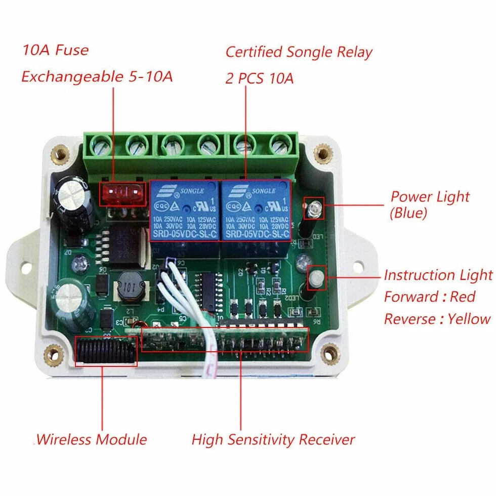 DCHOUSE Actuador lineal 12 V CC controlador motor inversión positiva Kit Control remoto