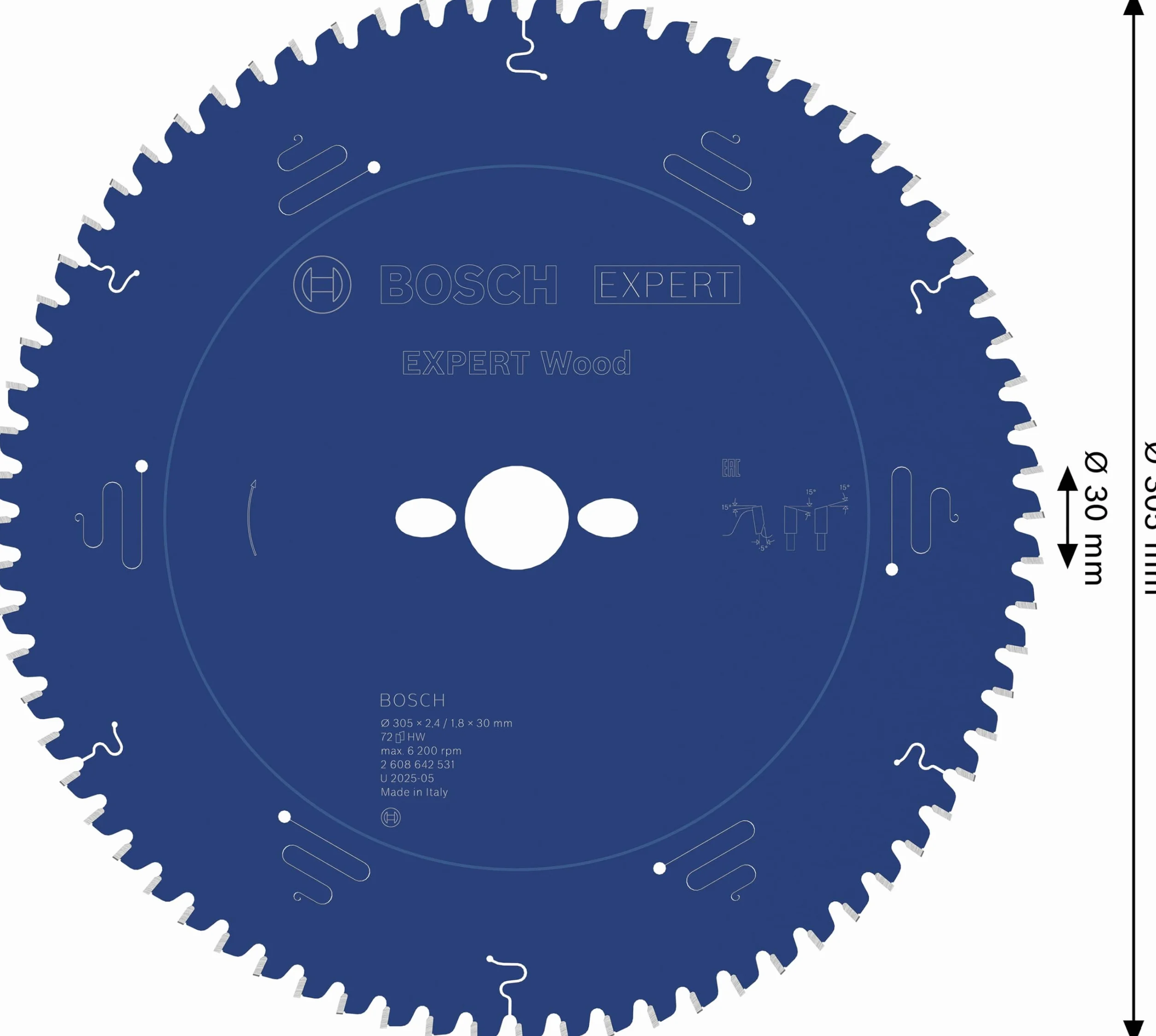Bosch Hoja de sierra circular Expert for Multi Material 305 x 30 x 2,4 mm 96