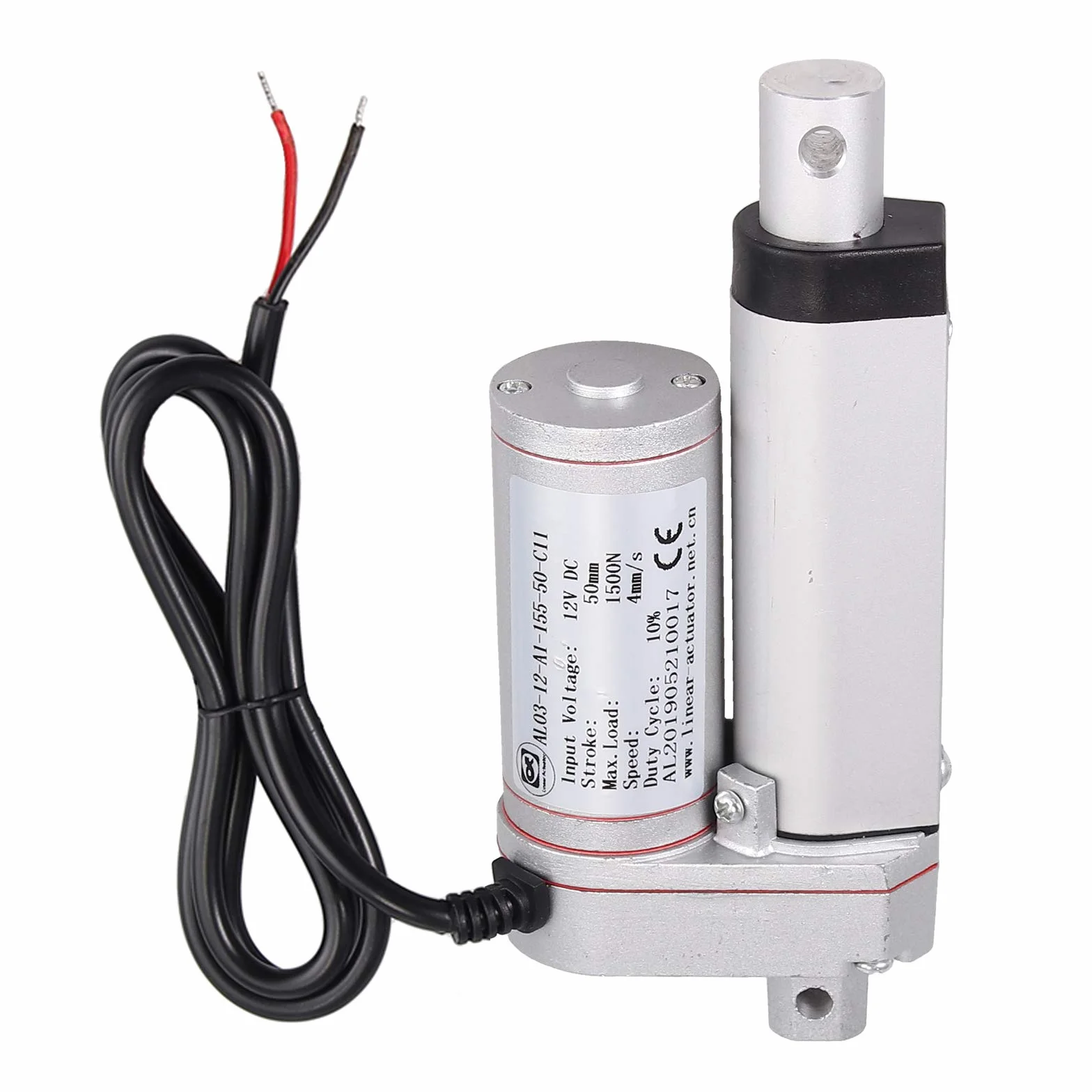 AUTOUTLET Actuador Lineal DC 12V 1500N 50mm Motor Eléctrico para Abridor de Puerta de Coche RV