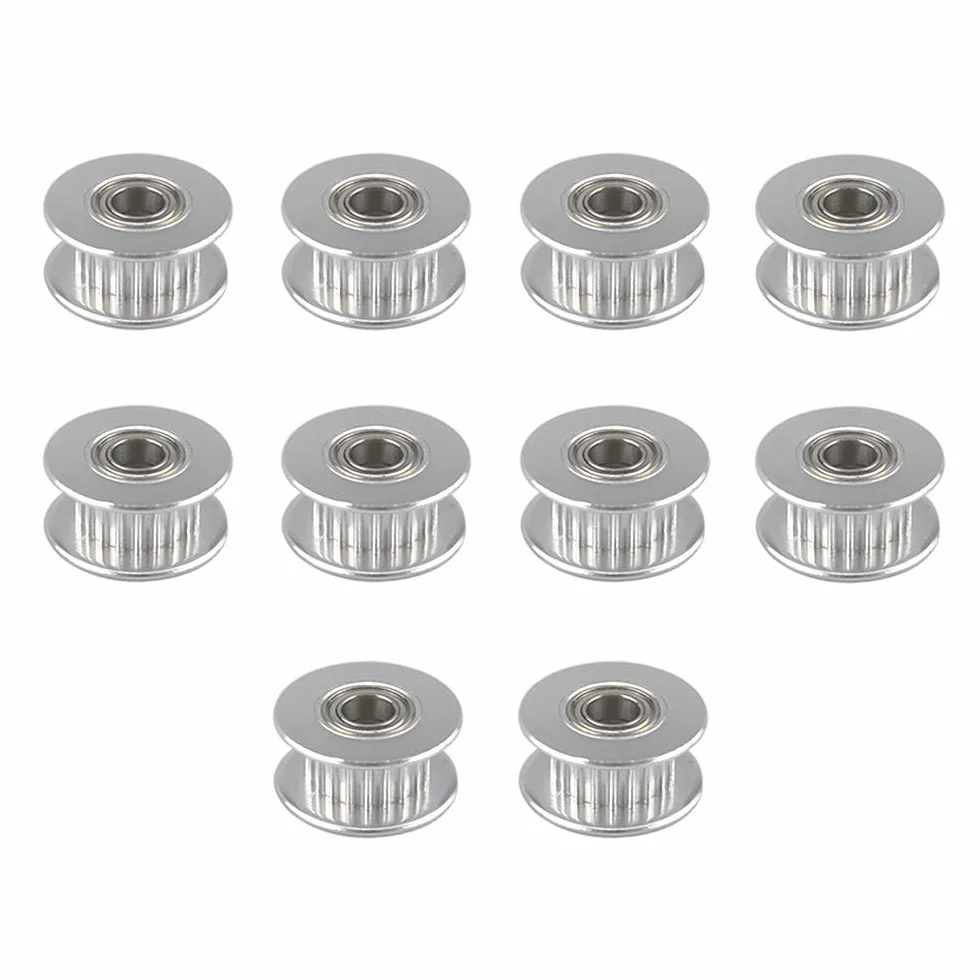 FULARR 10Pcs GT2 Idler Pulley 20 Teeth 5mm Diameter Timing Pulley for 3D Printer 6mm Belt