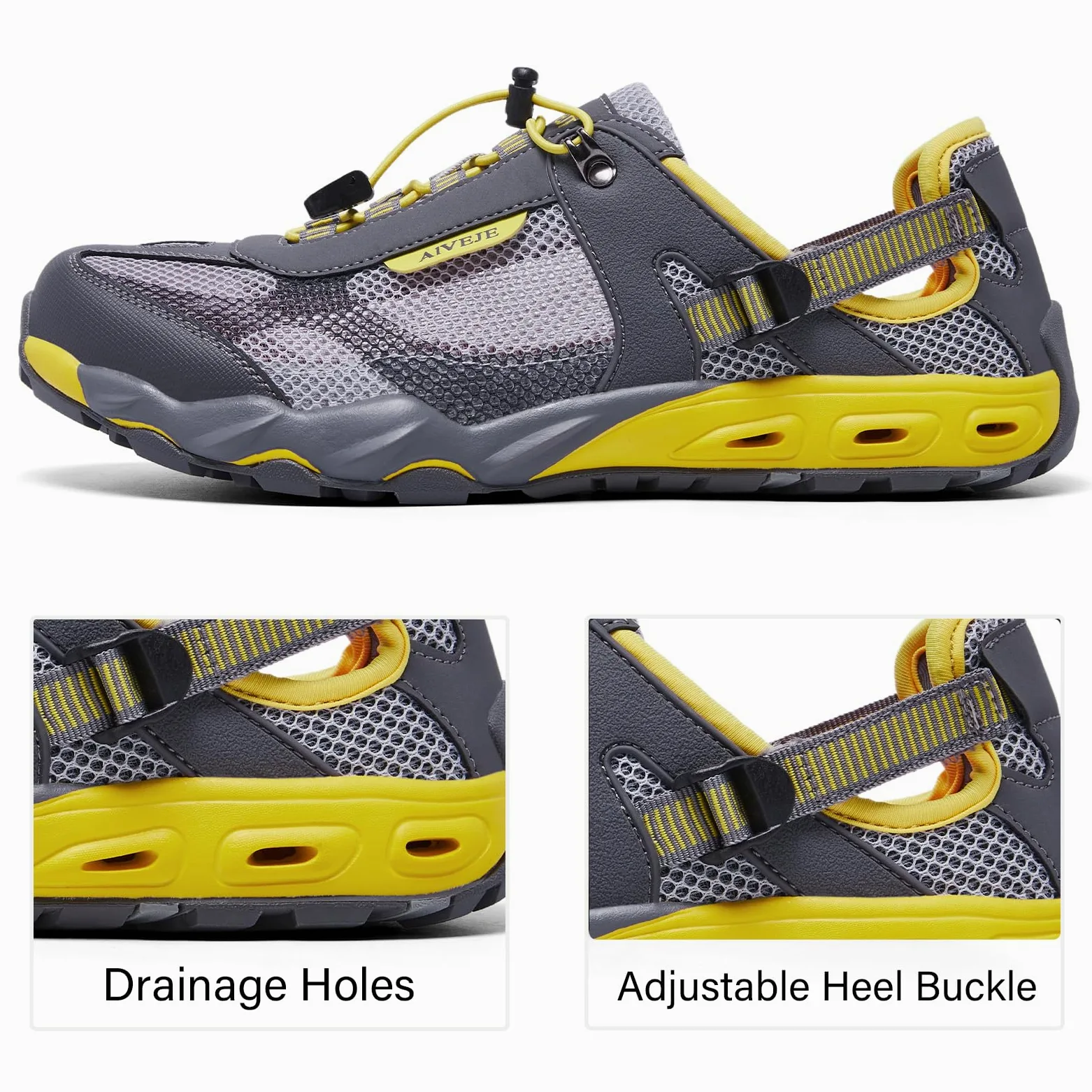 Zapatos de agua para hombre, antideslizantes, de secado rápido, para verano, al aire libre, senderismo, atletismo