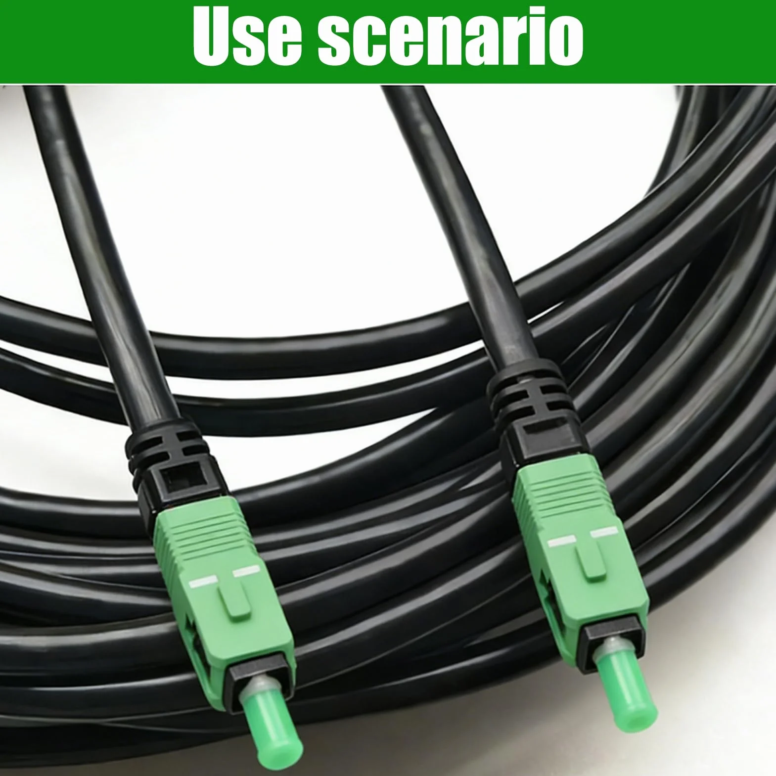 Conector SC/APC Fibra Óptica Rápido Verde Negro Preensamblado Inserción ≤0,3dB Retorno ≥50dB Lote 10