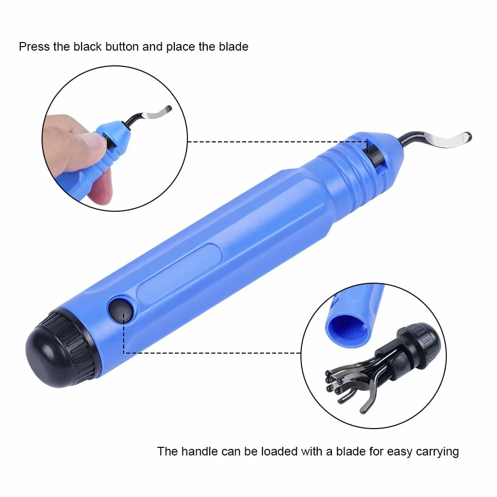 Flintronic Desbarbador Metal 10 pcs Herramienta Desbarbadora Cuchillas de Desbarbado 360° Giratorio Quita Rebabas para Acero Plástico Aluminio Cobre Impresora 3D