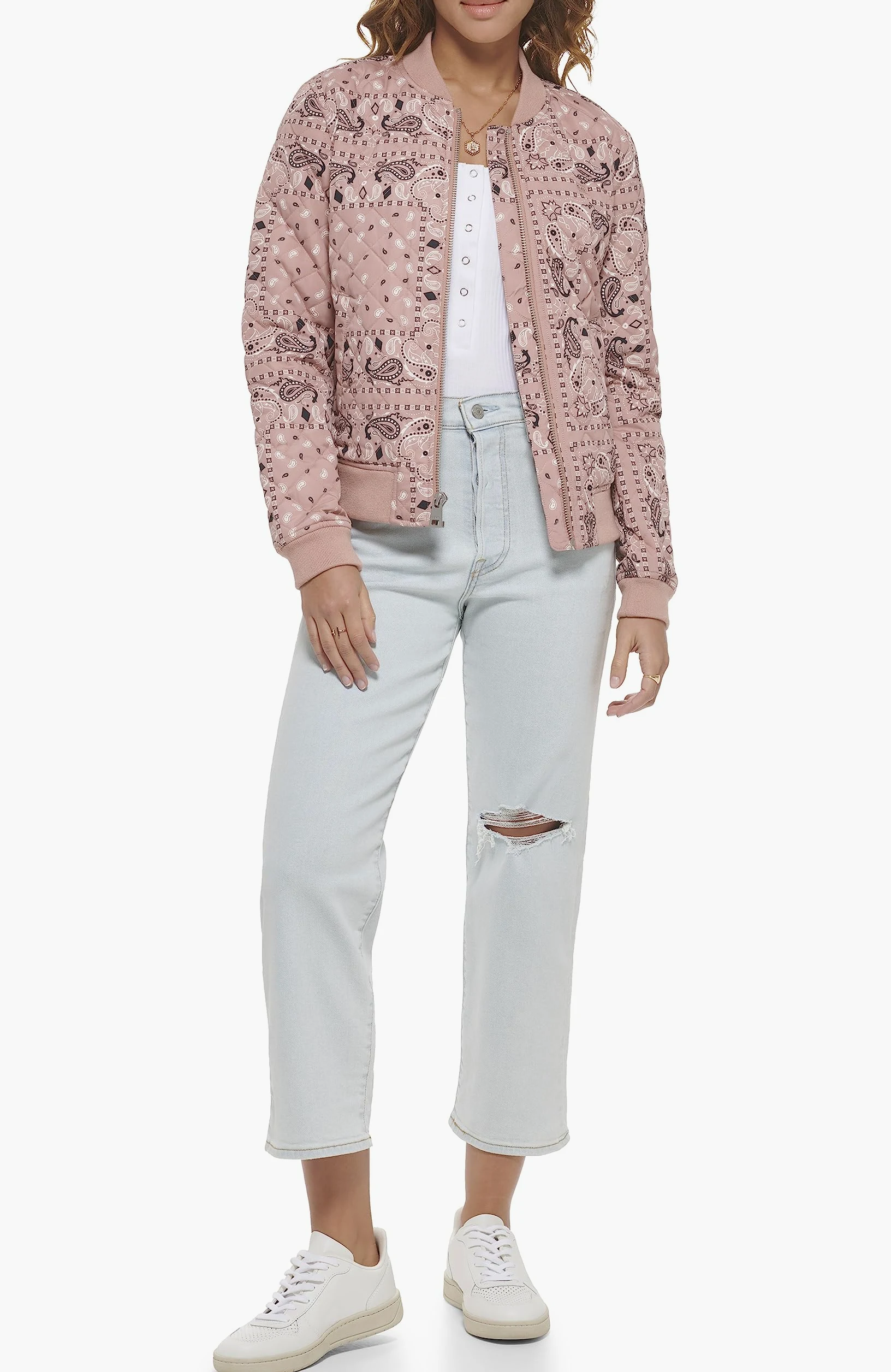 Levi's Chaqueta Bomber Con Patrón de Rombos Chaqueta Mujer