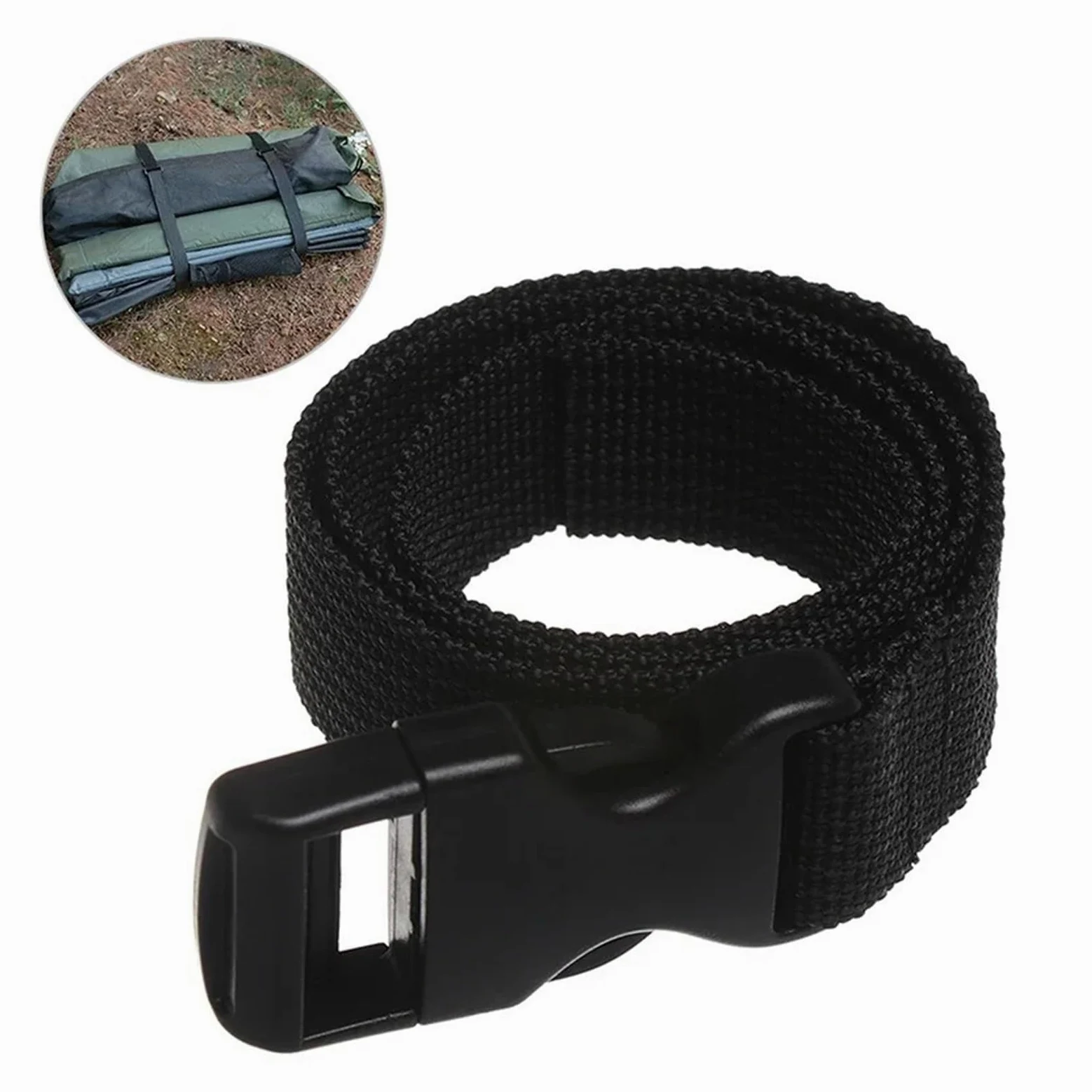 Correa de Amarre Carga Nailon Negro for Viaje, con Hebilla Leva, Kit, Herramienta for Acampar al Aire Libre(0.5m)
