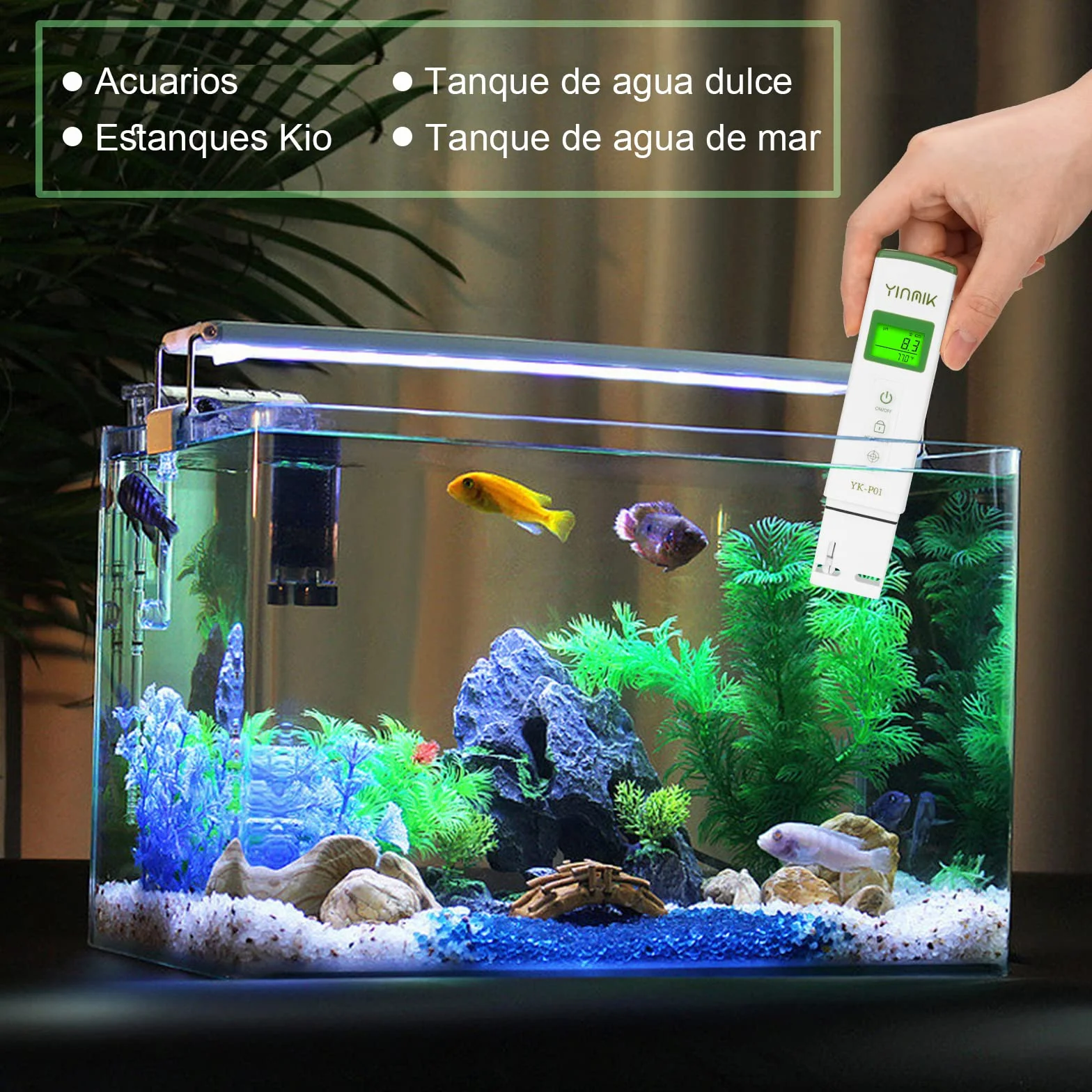 YINMIK Medidor pH y TDS Profesional 4 en 1 Digital Calidad del Agua con ATC