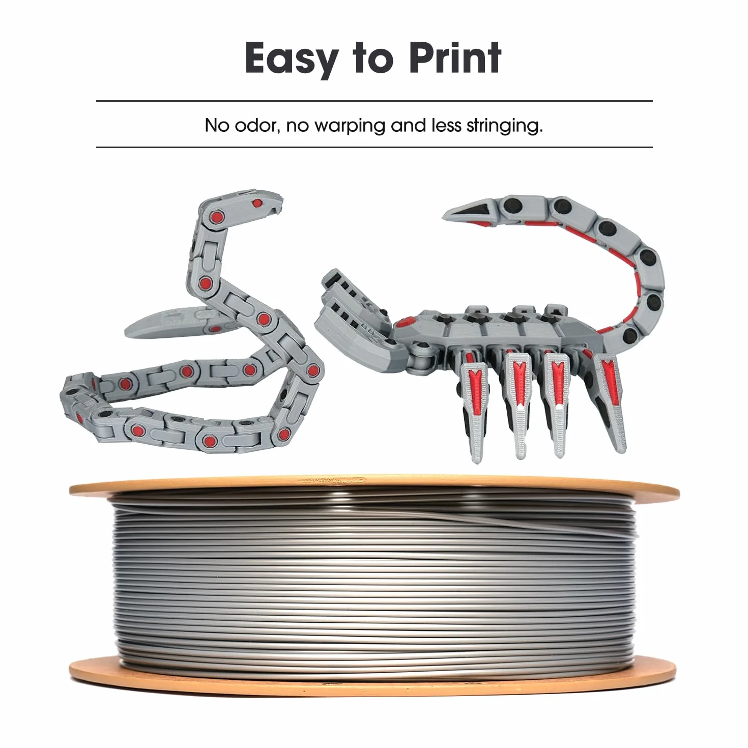 eSUN PLA Basic Filamento 1.75mm 1KG Blanco Frío Precisión Dimensional +/- 0.05mm para Impresoras 3D