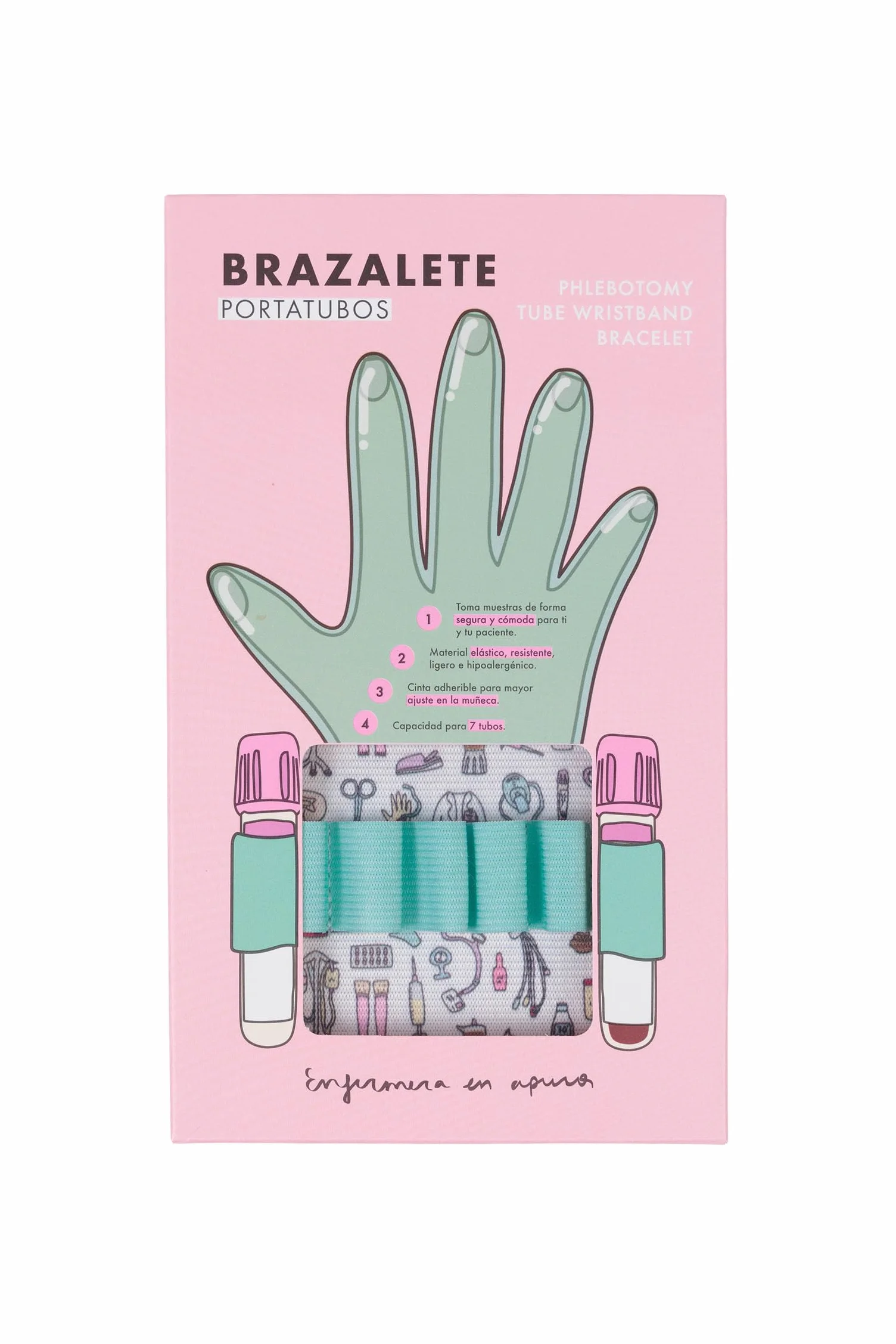 Enfermera en apuros® Brazalete portatubos Cosas de Enfermeros Artículos de enfermería para extracción sanguínea