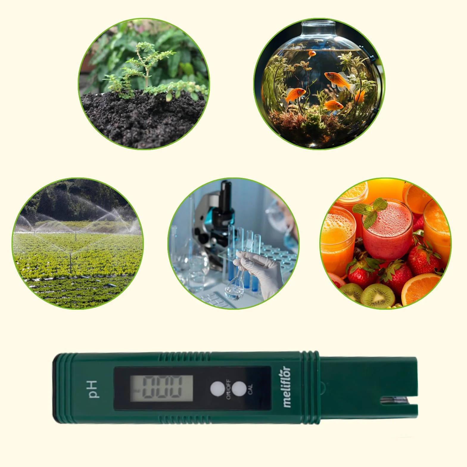 Medidor de pH Eco Meliflor ±0.01 Calibración automática